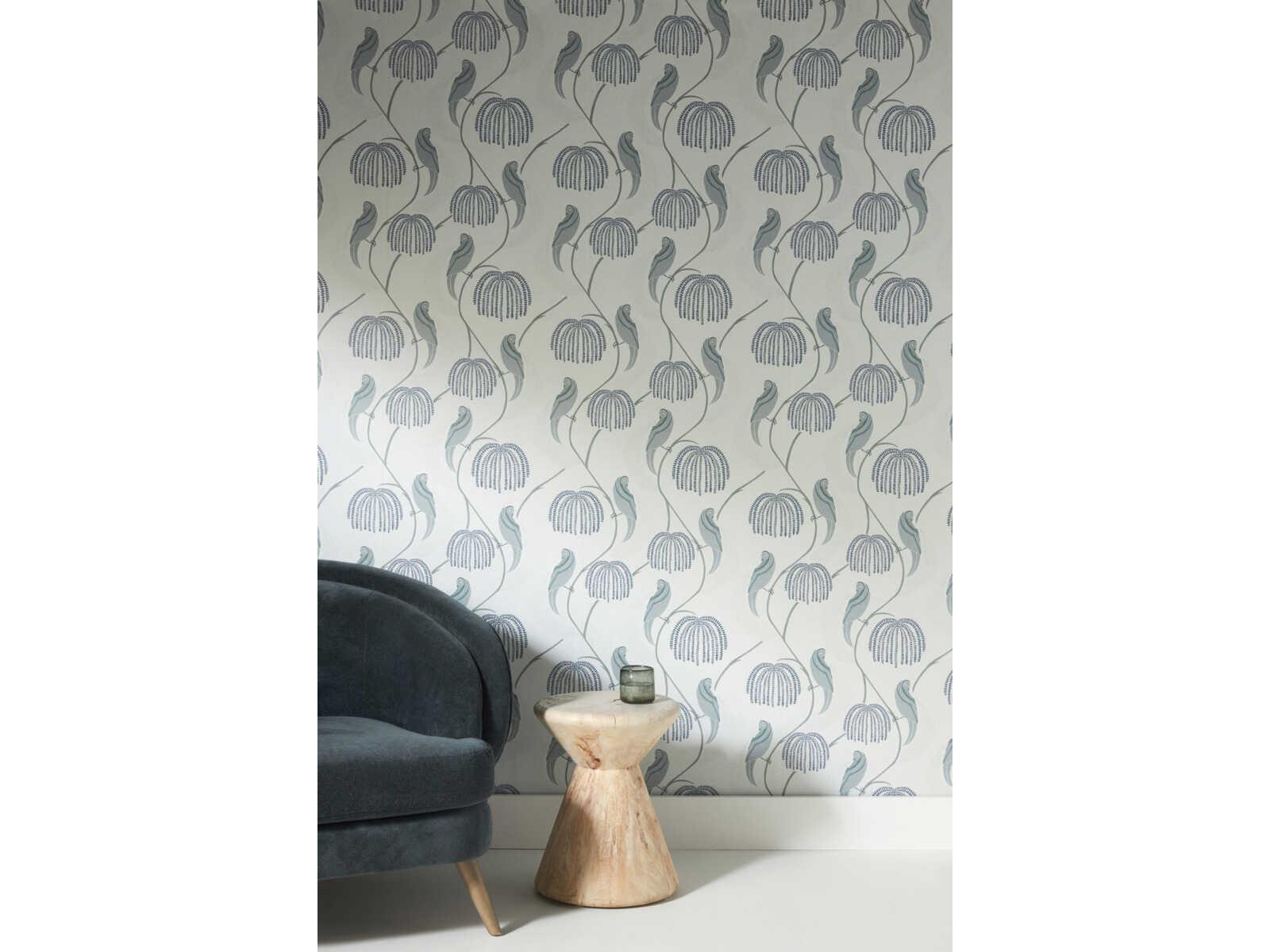 York Wallcoverings Lemieux et Cie Blue Grey Blaise Wallpaper