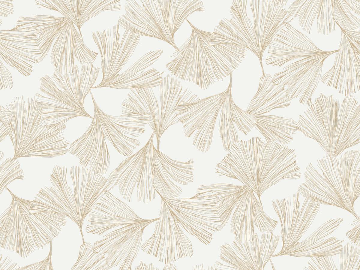 York Wallcoverings Antonina Vella Dazzling Dimensions Volume II Gold Gingko Toss Wallpaper