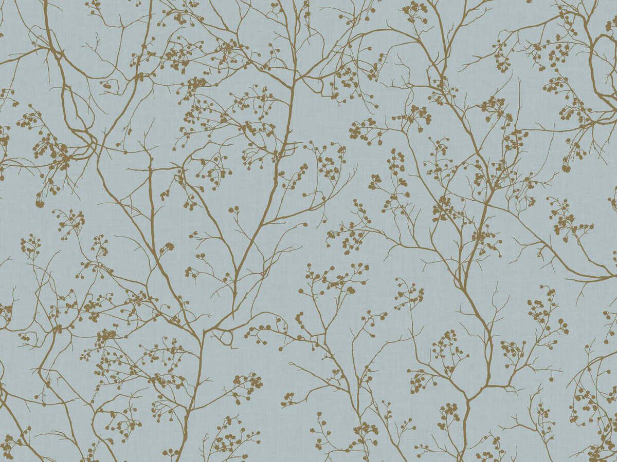 York Wallcoverings Antonina Vella Dazzling Dimensions Volume II Blue Gold Luminous Branches Wallpaper