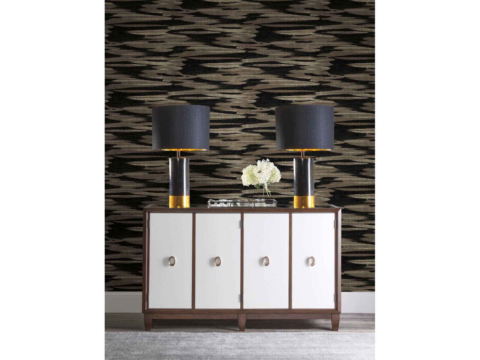 York Wallcoverings Antonina Vella Dazzling Dimensions Volume II Black Nimbus Wallpaper