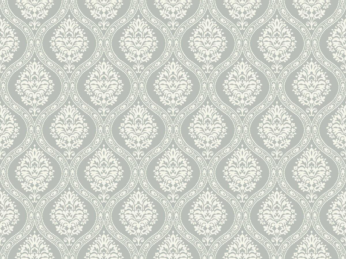 York Wallcoverings Damask Resource Library Green Petite Ogee Wallpaper