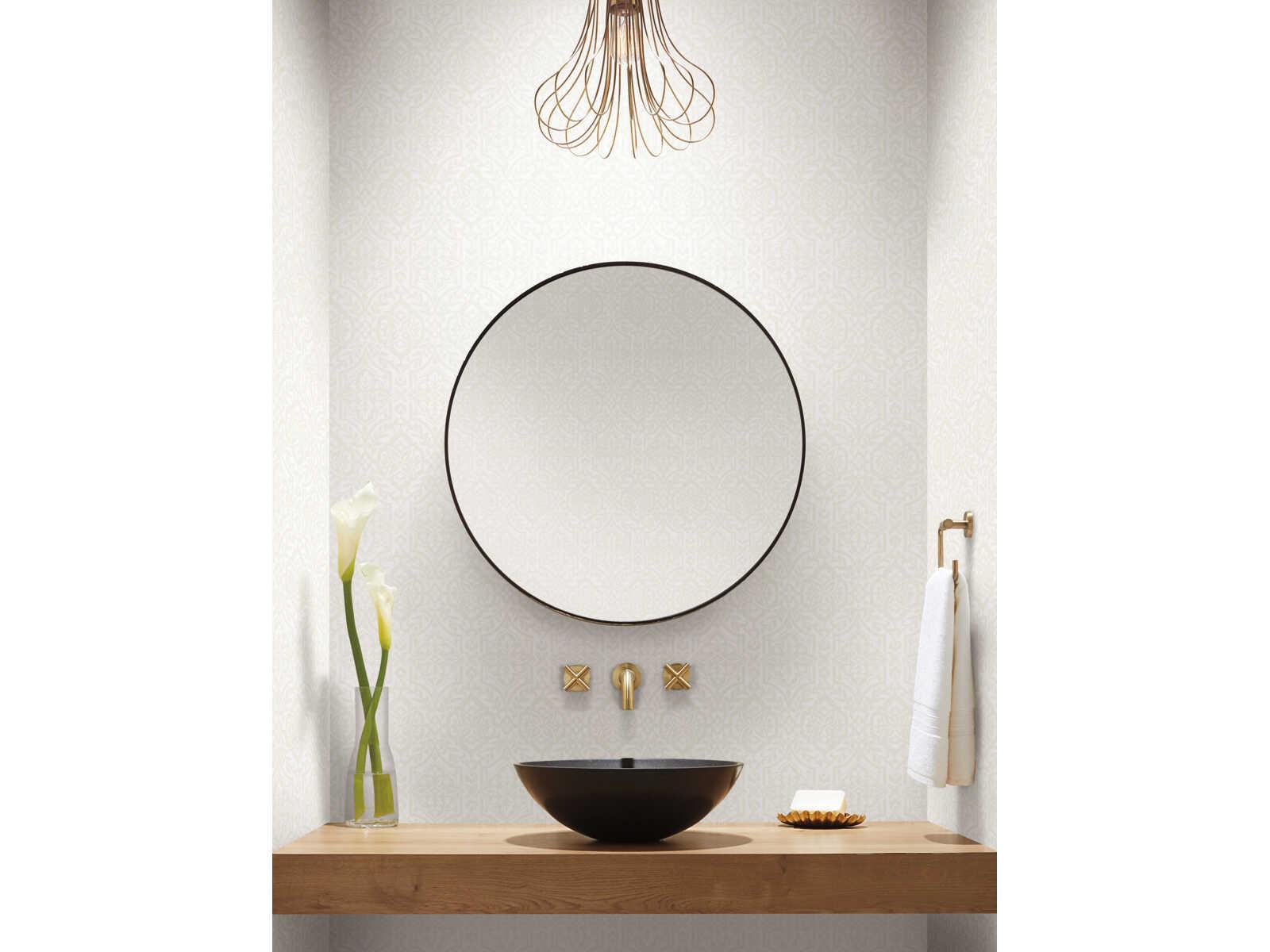 York Wallcoverings Damask Resource Library White Catherdral Damask Wallpaper