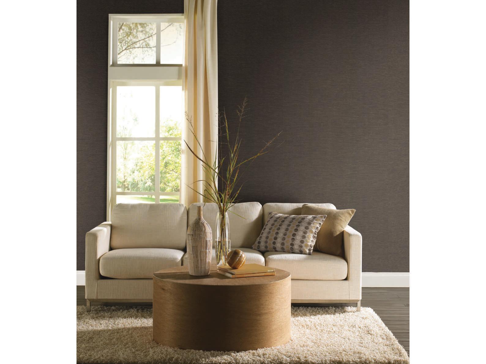 York Wallcoverings Grasscloth Resource Library Brown Essence Wallpaper