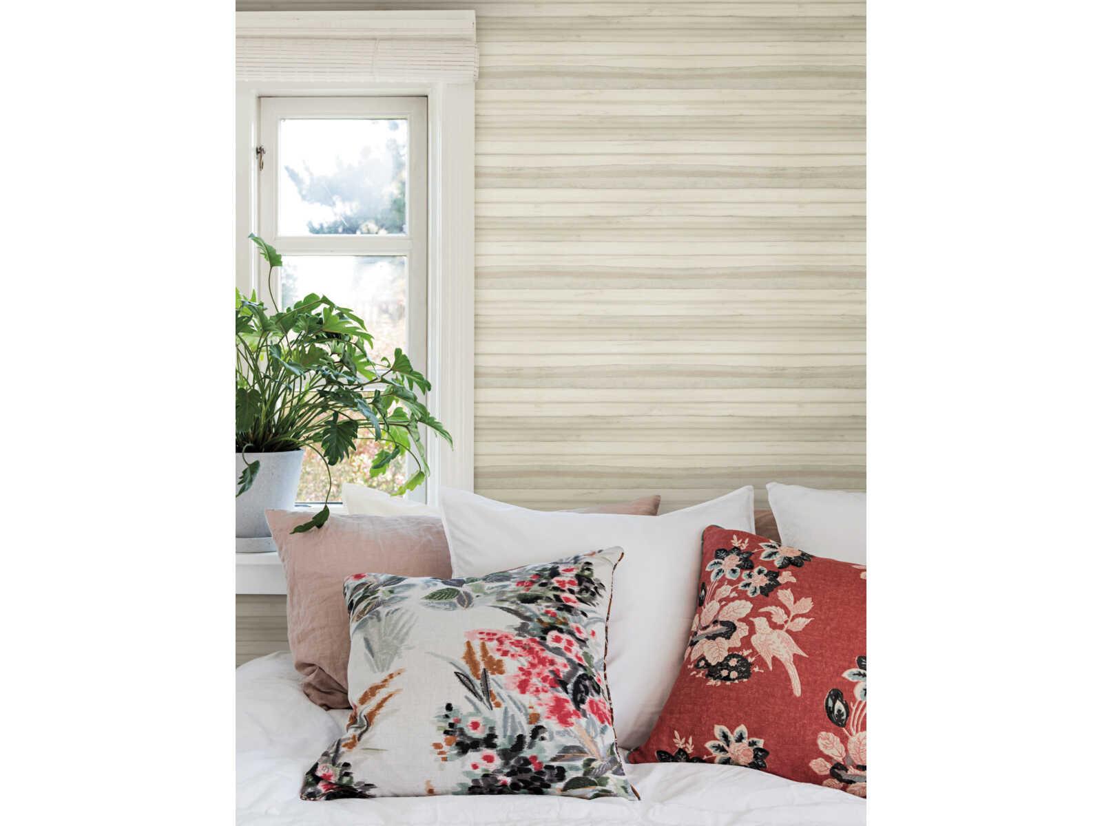 York Wallcoverings Greenhouse Beige Pandora Leaf Birch Wallpaper