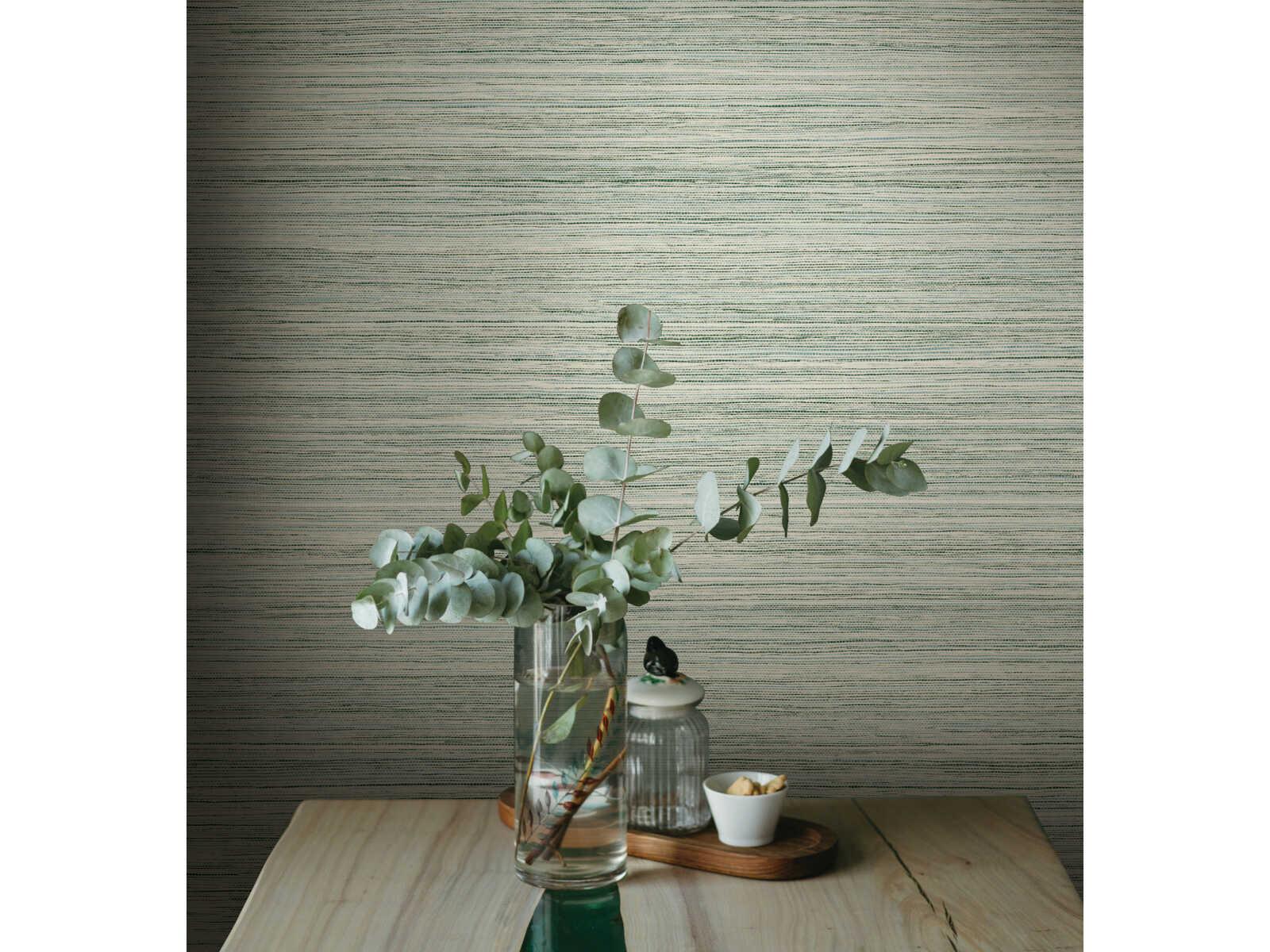 York Wallcoverings Greenhouse Jade Fountain Grass Wallpaper