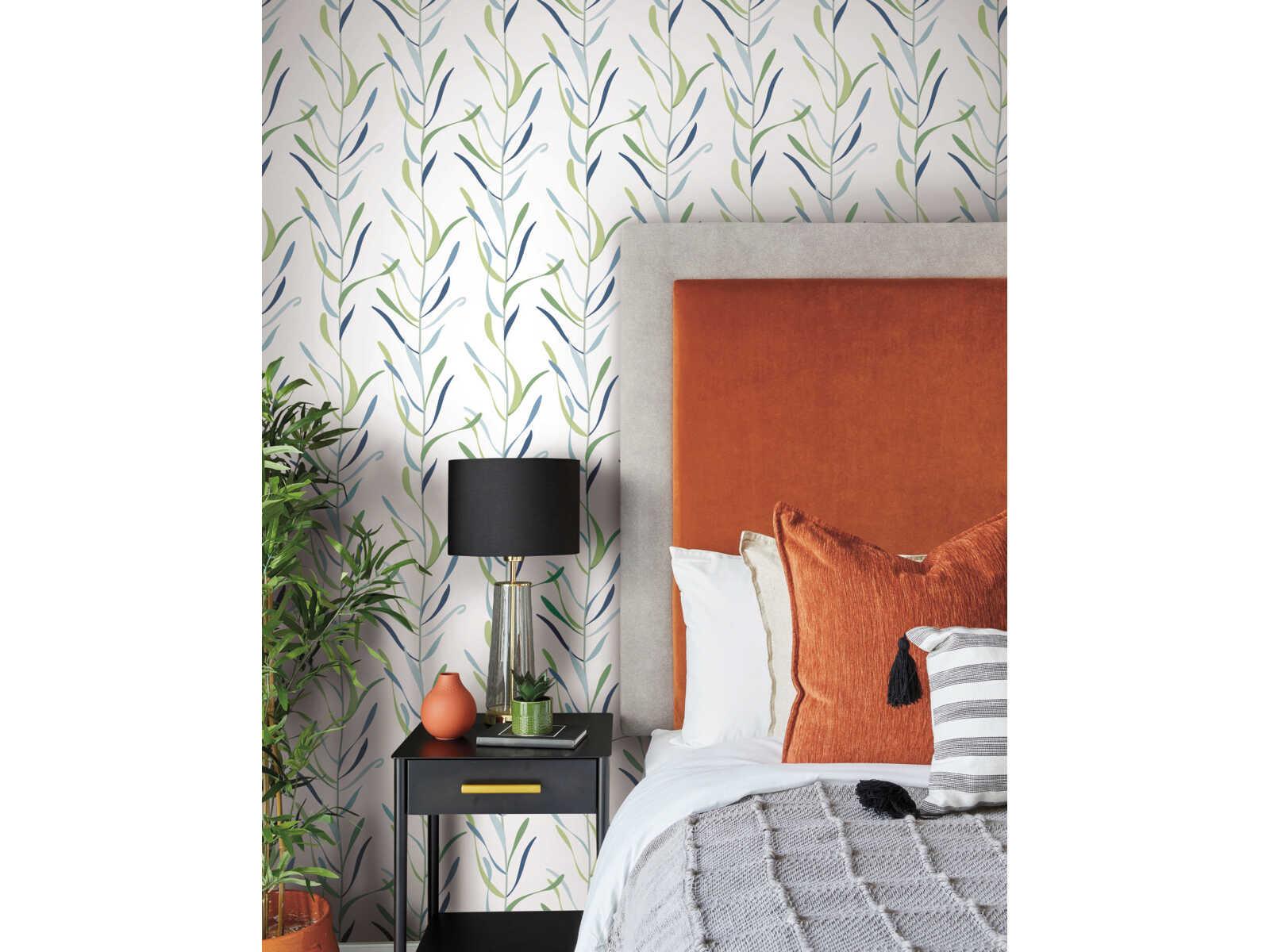 York Wallcoverings Greenhouse Peacock Chloe Vine Wallpaper