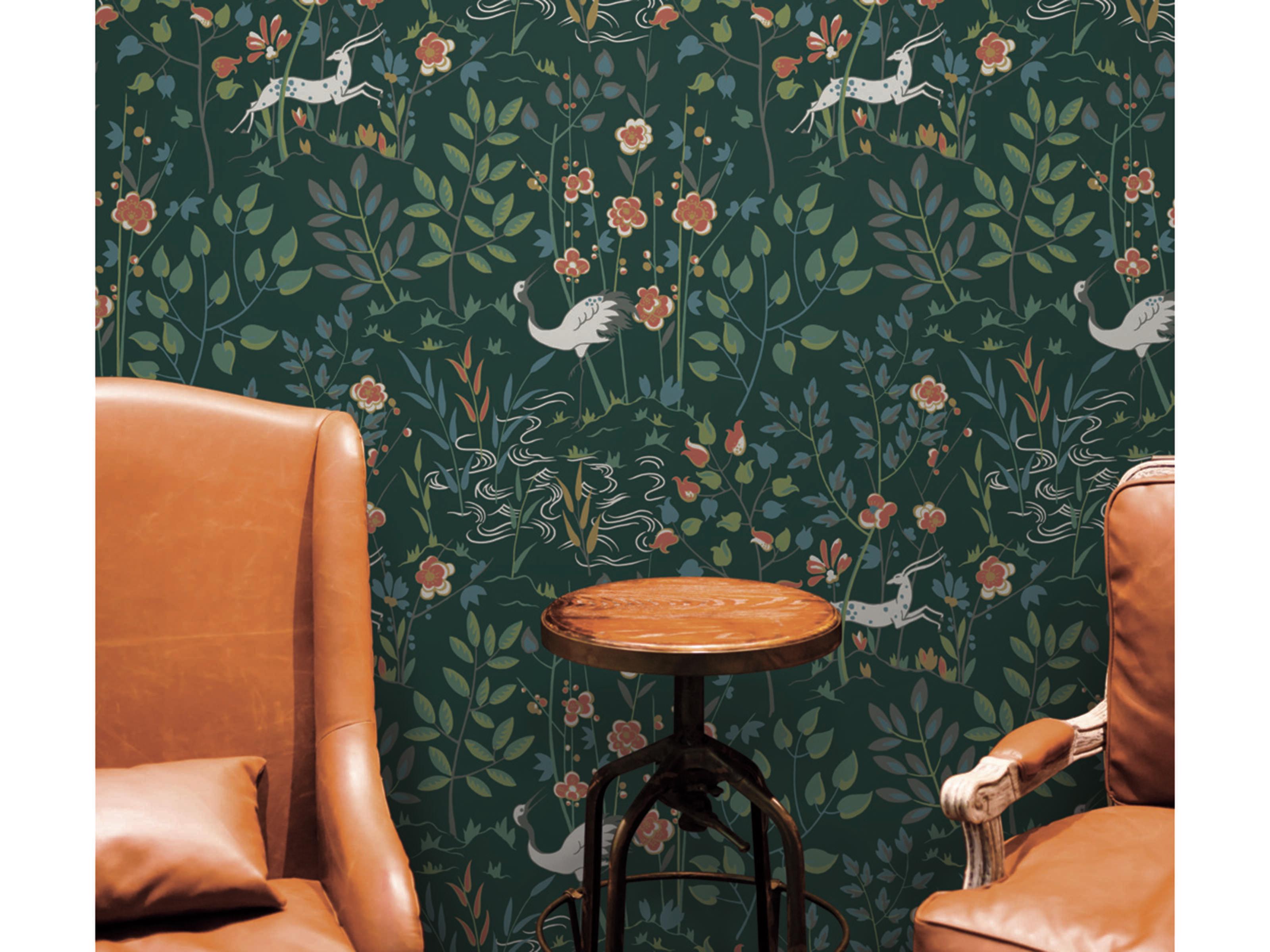 York Wallcoverings Ronald Redding Traveler Dark Green Aspen Wallpaper