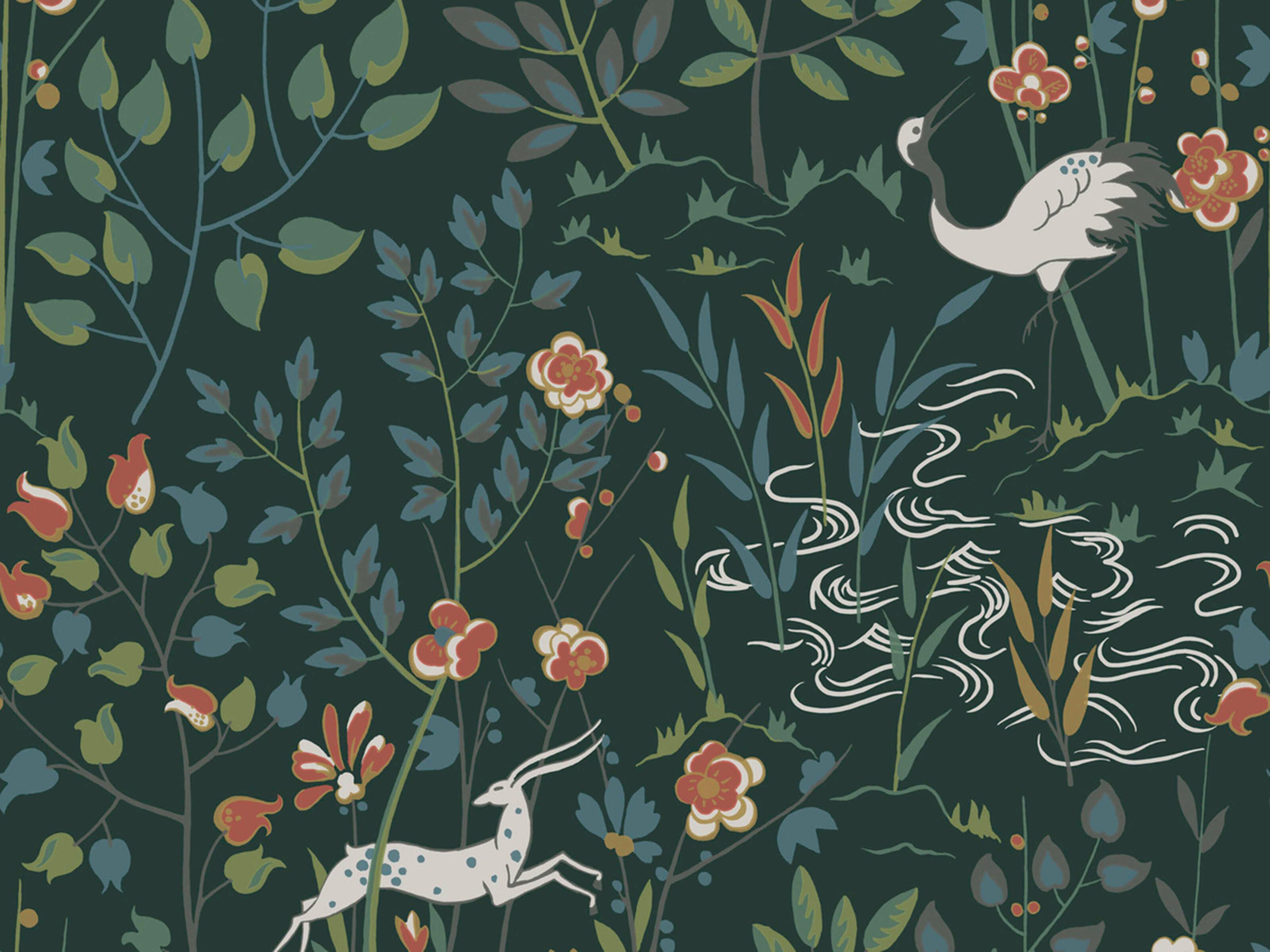 York Wallcoverings Ronald Redding Traveler Dark Green Aspen Wallpaper