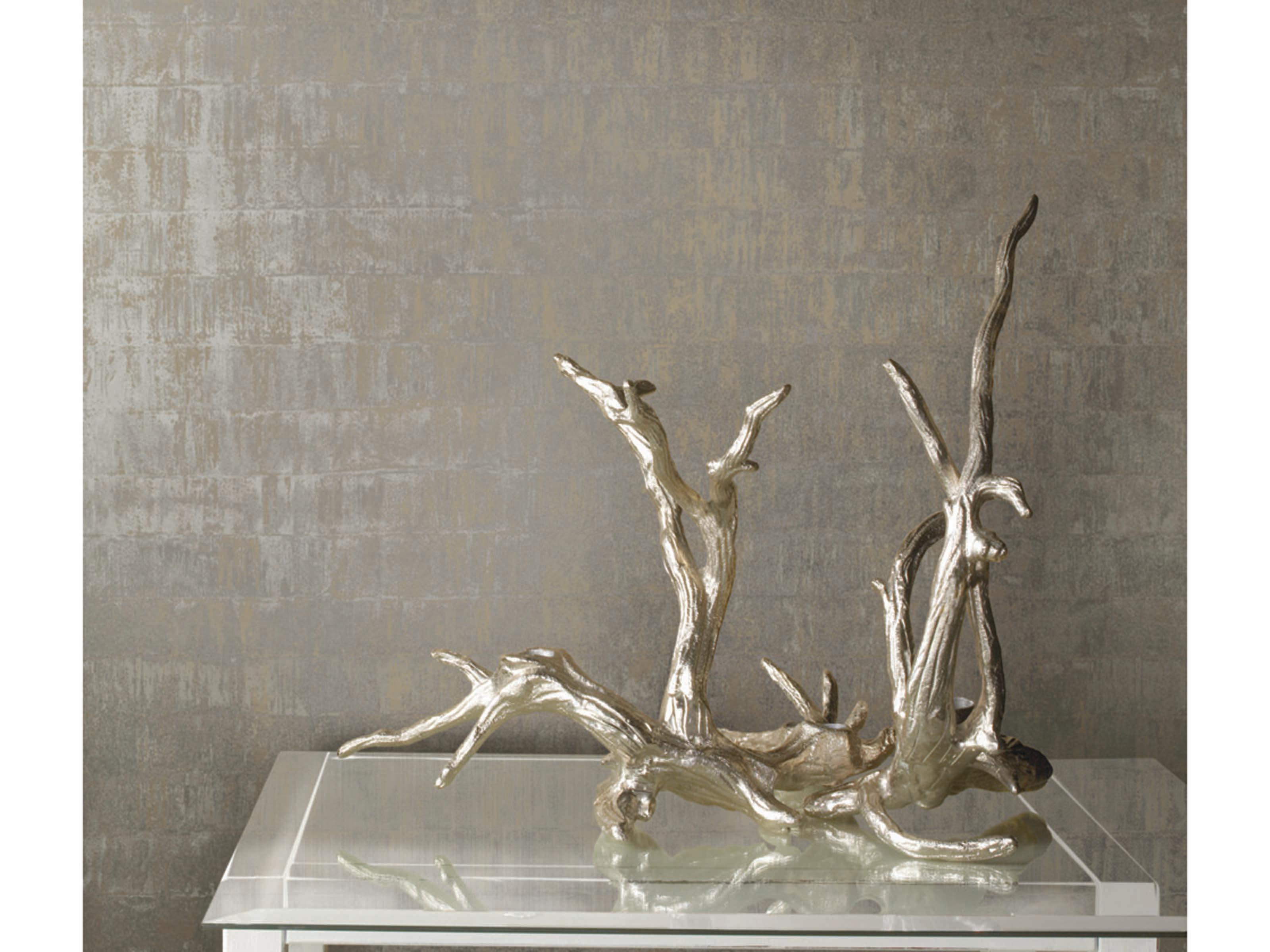 York Wallcoverings Ronald Redding 24 Karat Taupe Liquid Metal Wallpaper