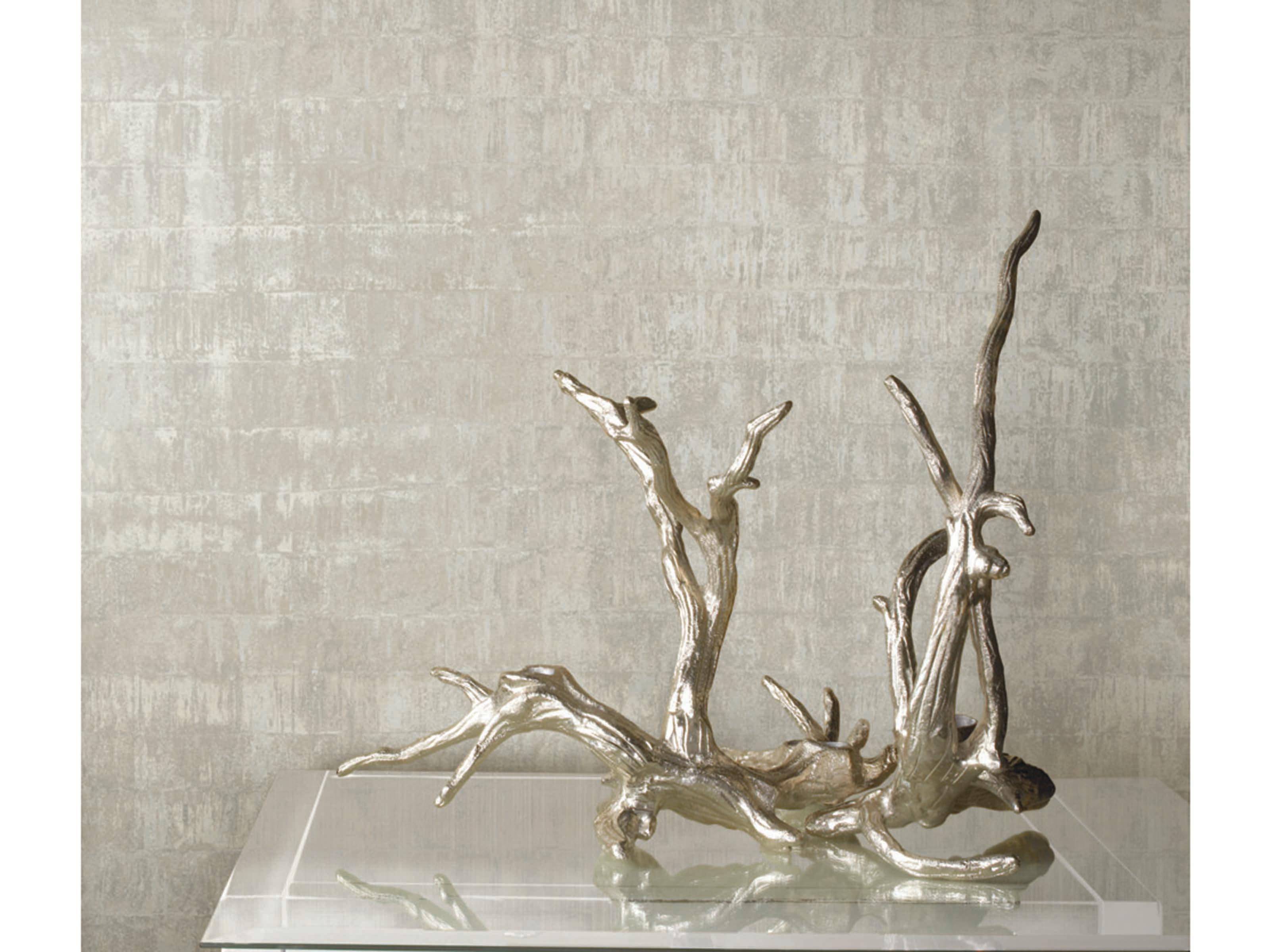 York Wallcoverings Ronald Redding 24 Karat Pearl Liquid Metal Wallpaper