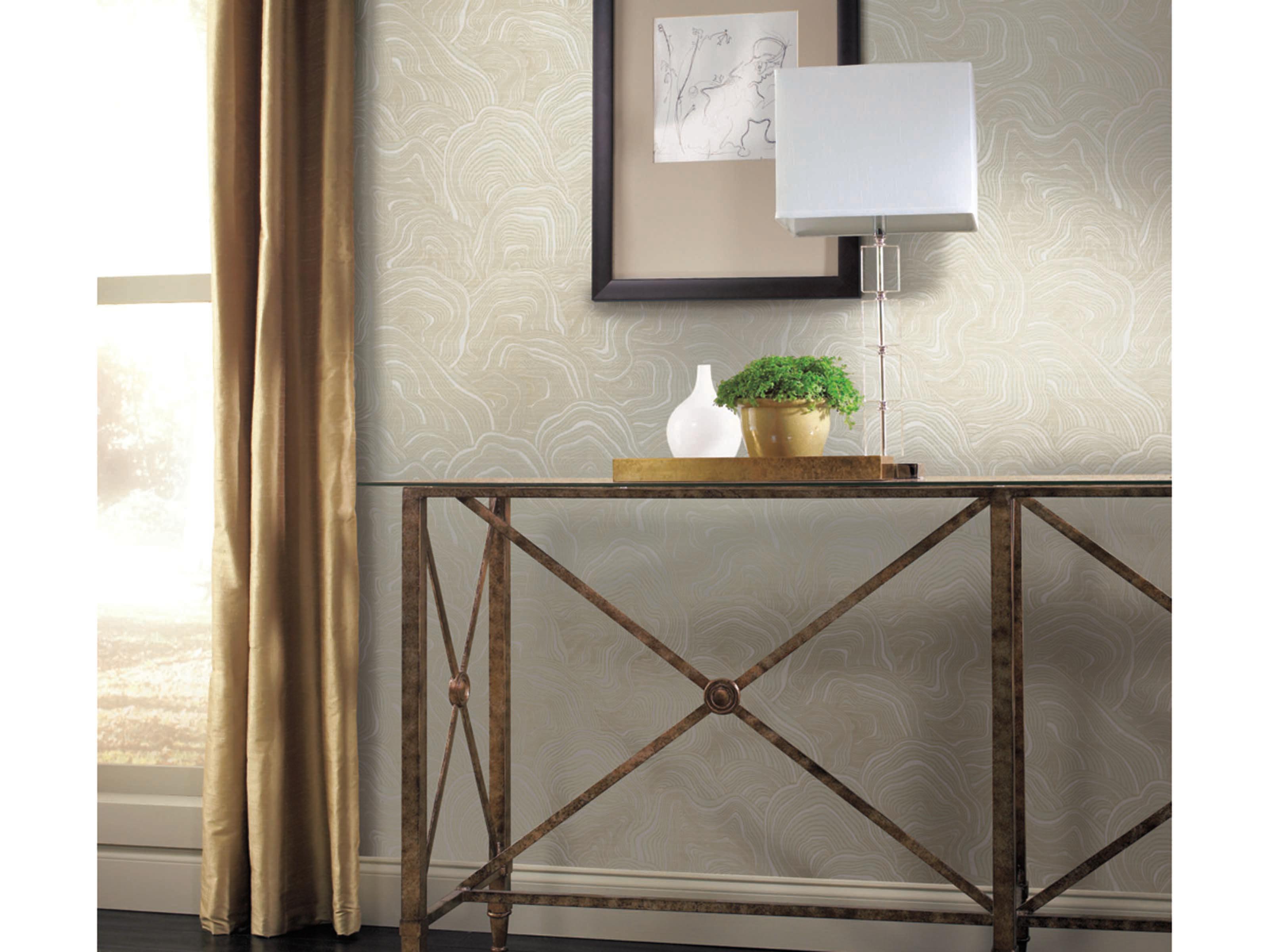York Wallcoverings Ronald Redding 24 Karat Cream Geodes Wallpaper