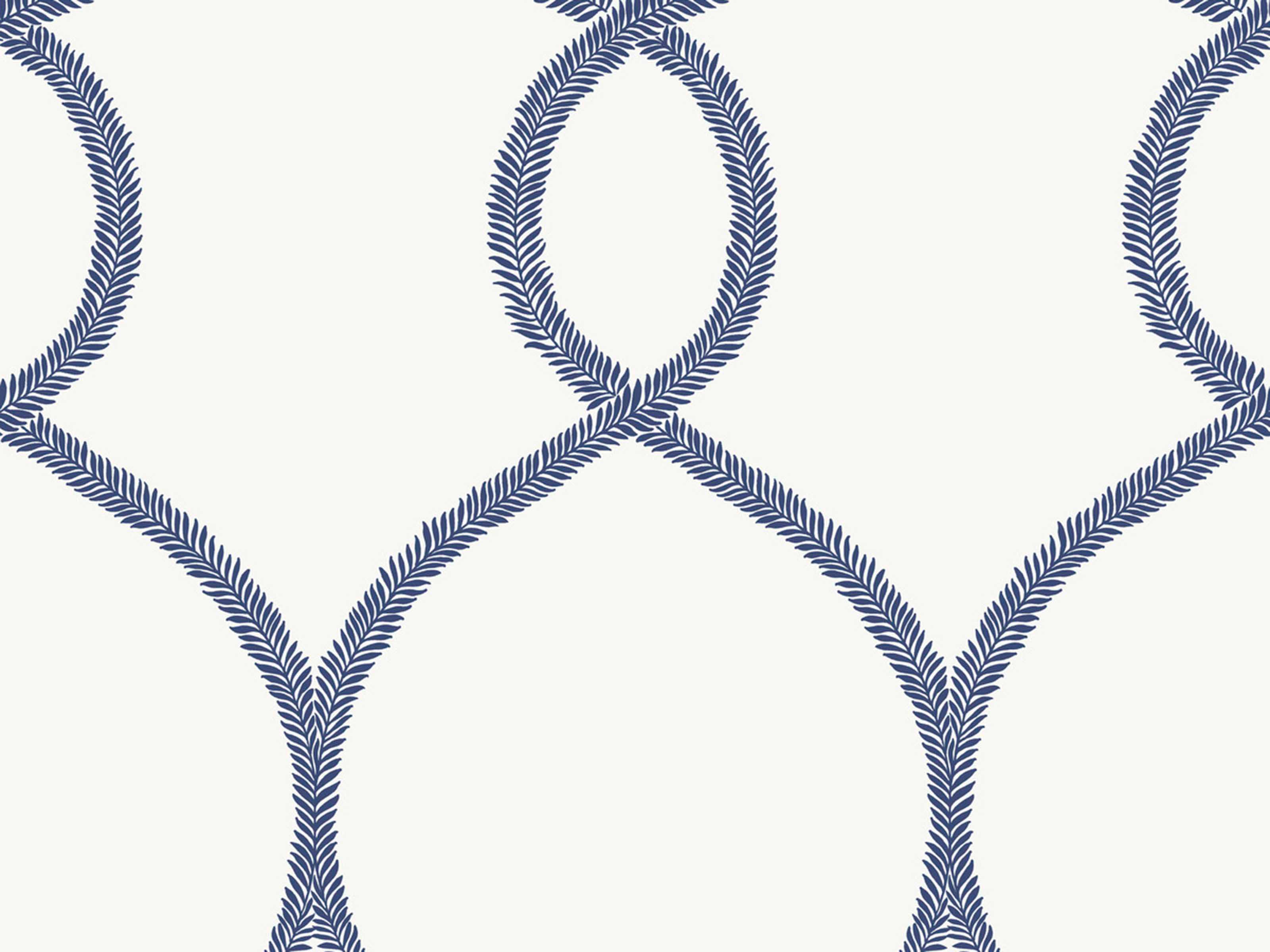 York Wallcoverings Ronald Redding 24 Karat Navy Laurel Leaf Ogee Wallpaper