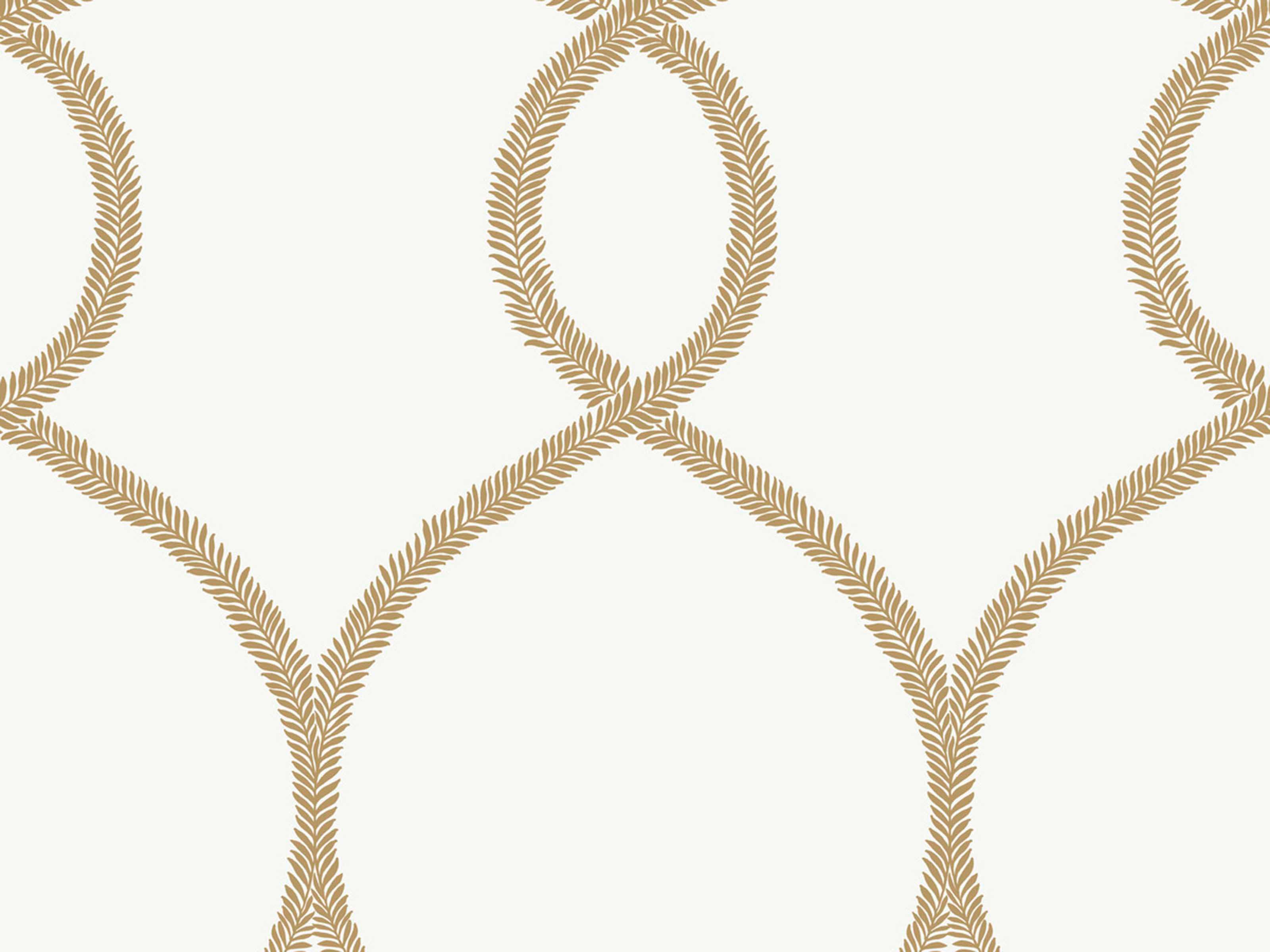 York Wallcoverings Ronald Redding 24 Karat Gold Laurel Leaf Ogee Wallpaper