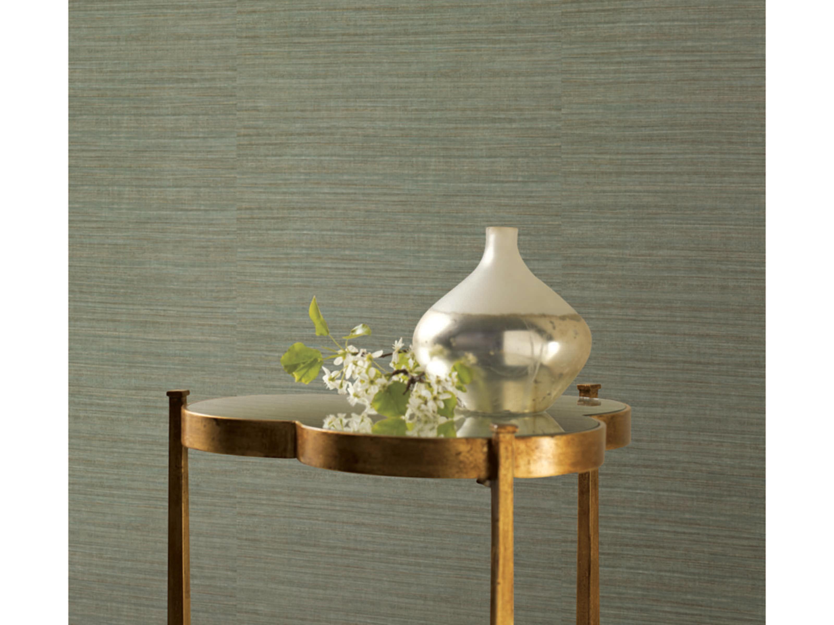 York Wallcoverings Ronald Redding 24 Karat Green Silk Elegance Wallpaper