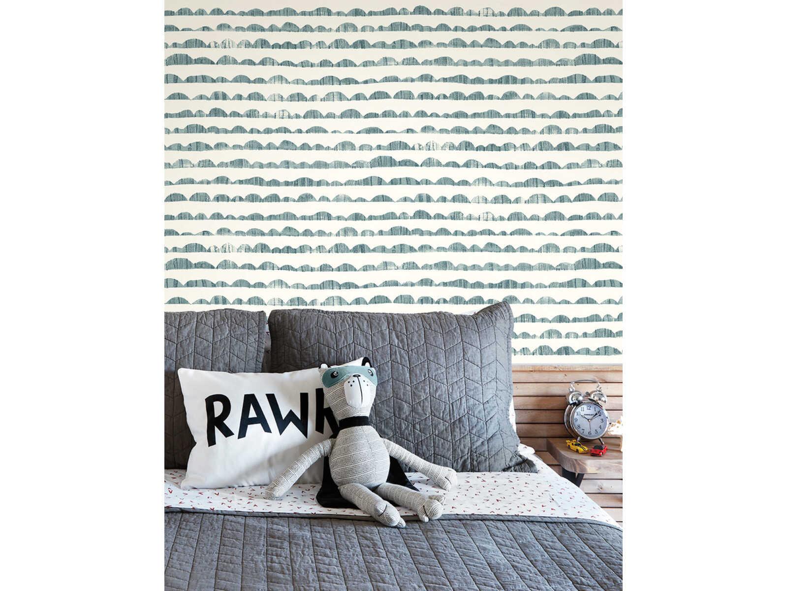 York Wallcoverings Magnolia Home Artful Prints & Patterns Blue Hill & Horizon Wallpaper