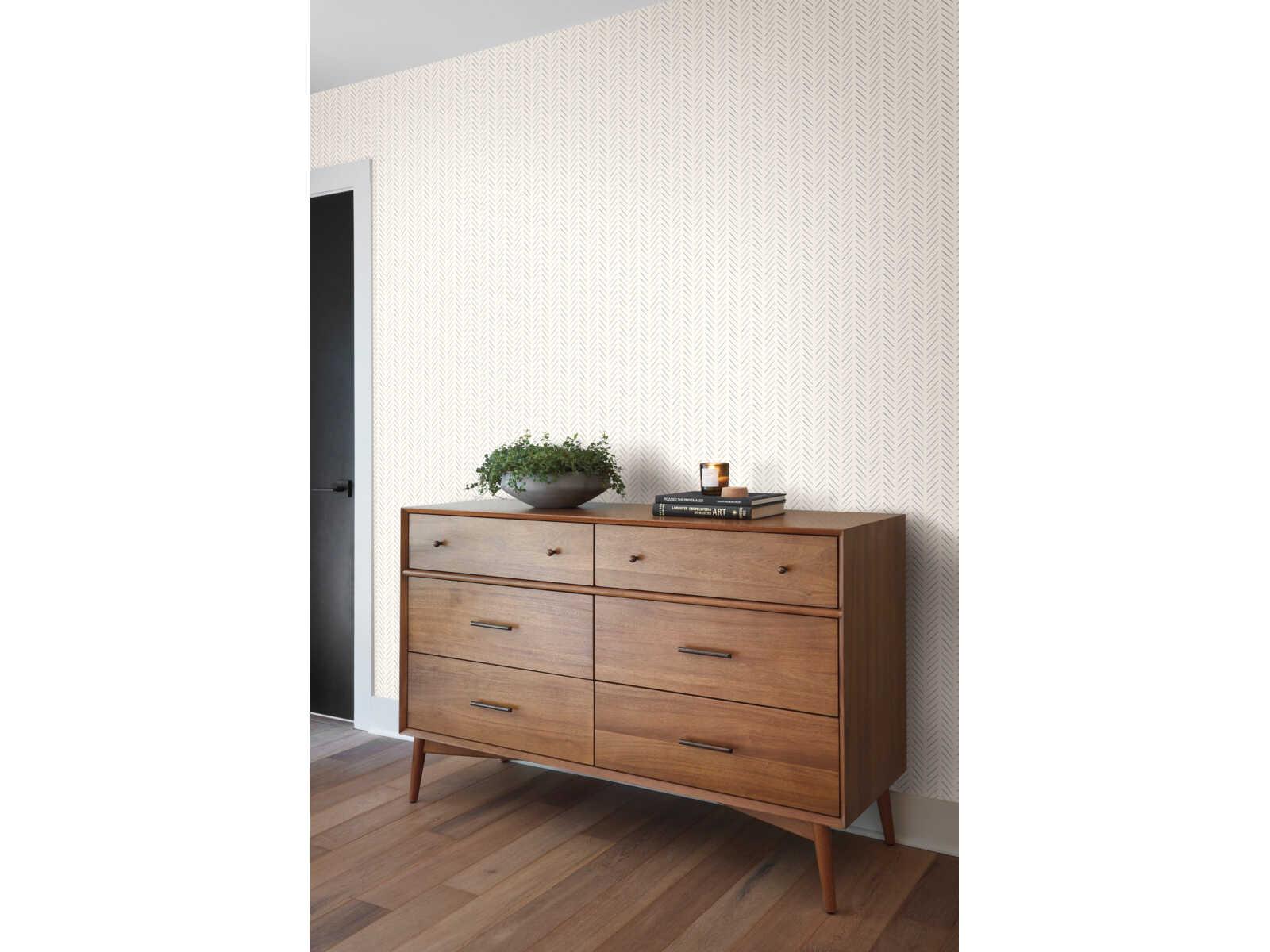 York Wallcoverings Magnolia Home Artful Prints & Patterns Blue, Grey / White Pick-Up Sticks Wallpaper