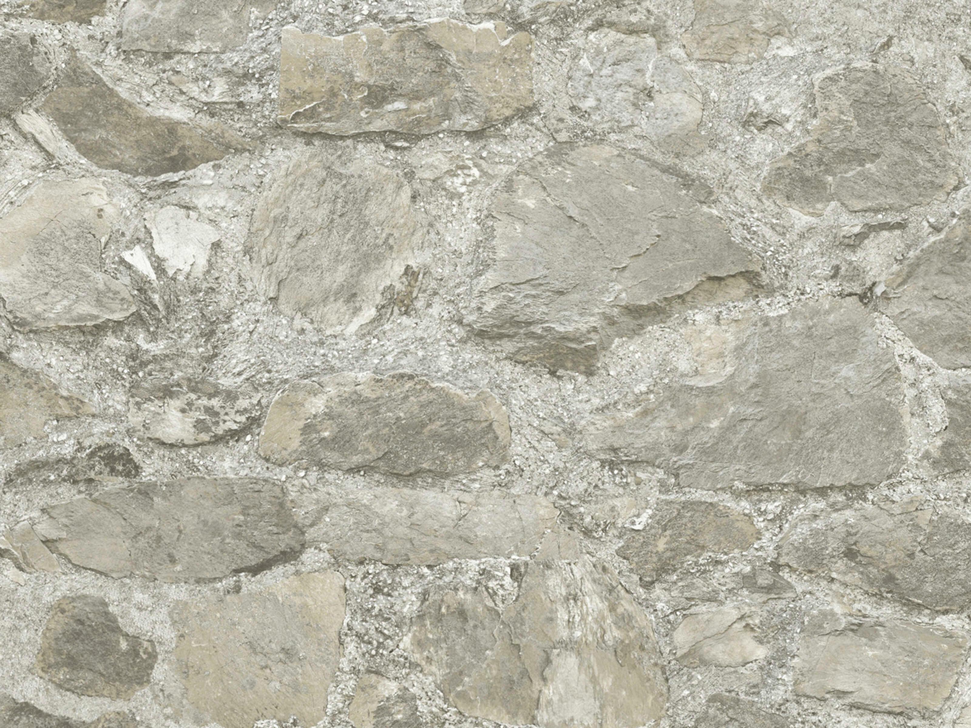 York Wallcoverings Mediterranean Taupe Field Stone Wallpaper
