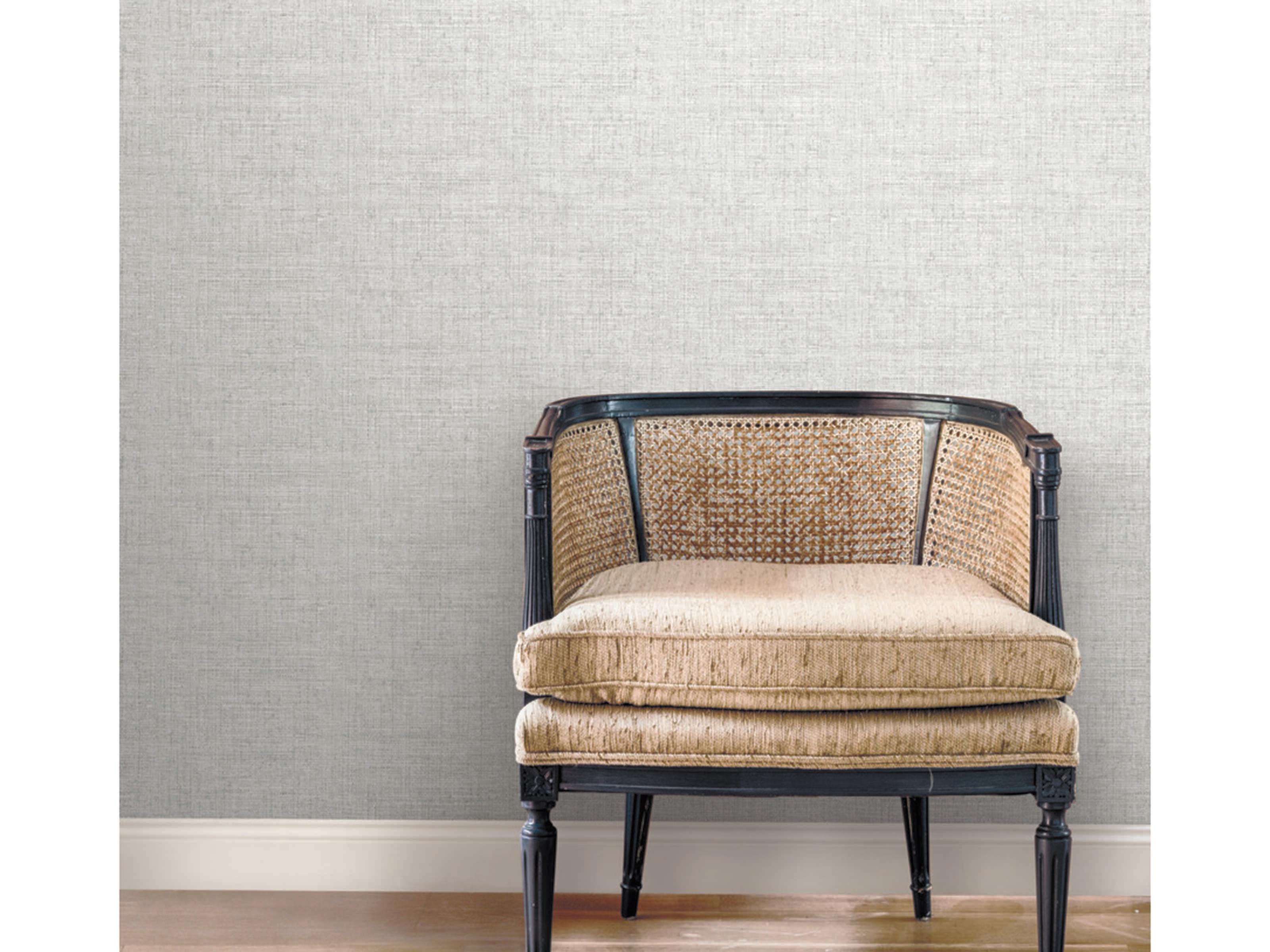 York Wallcoverings Mediterranean Grey Papyrus Weave Wallpaper