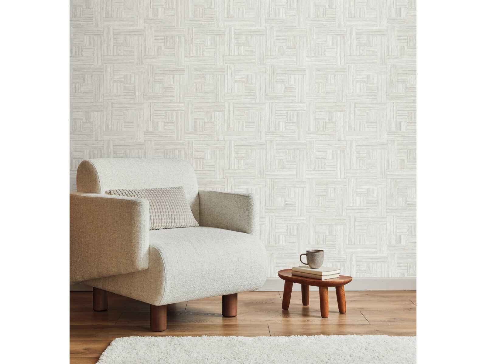 York Wallcoverings Natural Digest White Tesselle Wallpaper