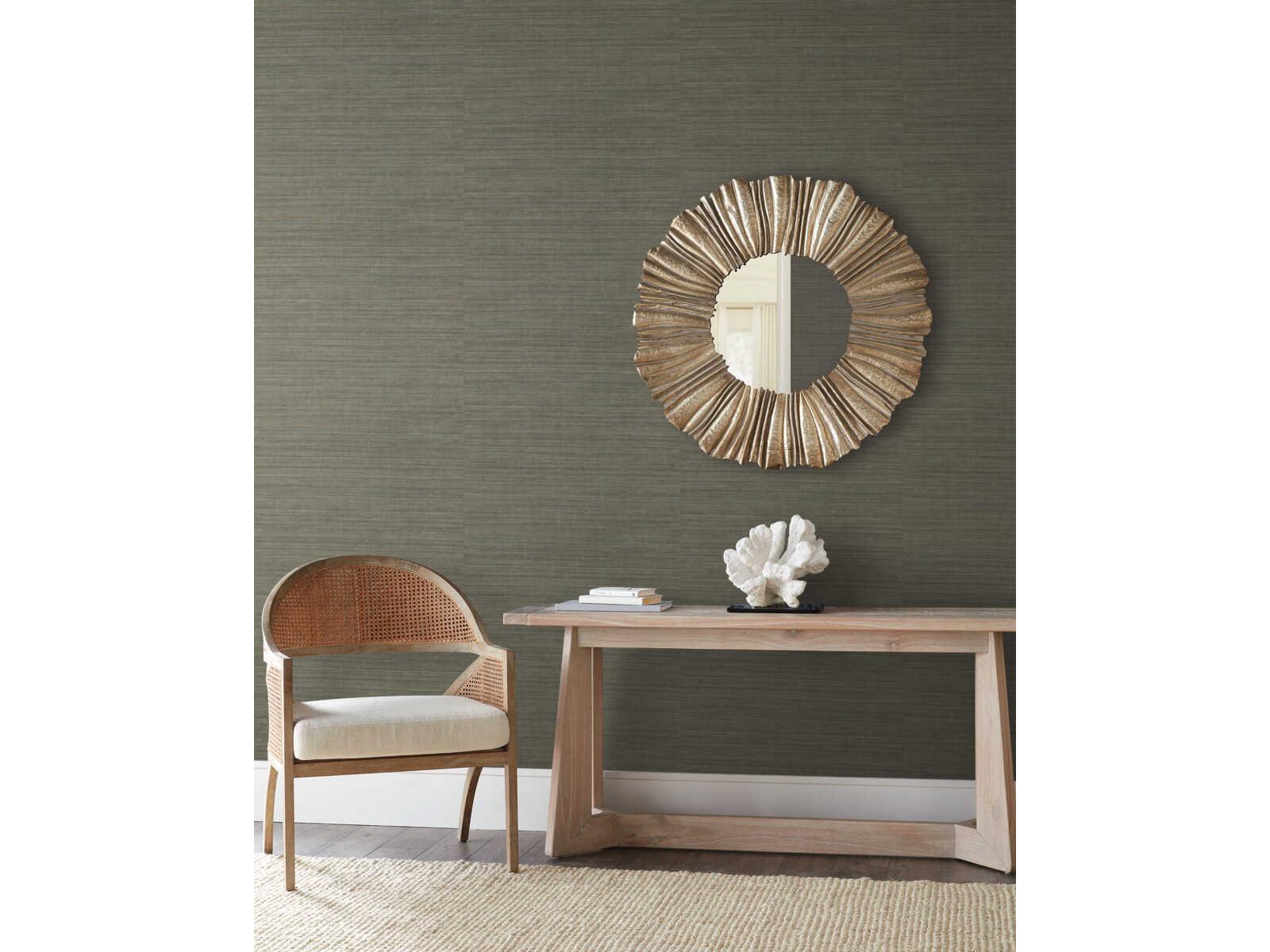 York Wallcoverings Natural Digest Green Tasar Silk Wallpaper