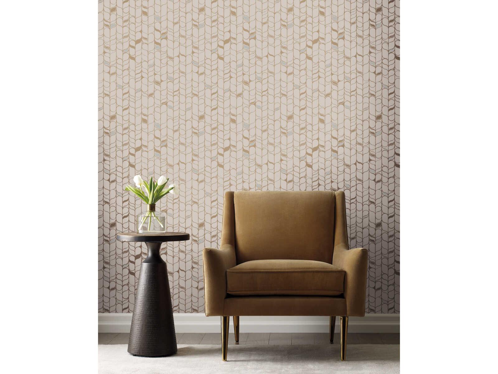 York Wallcoverings Modern Nature 2nd Edition Beige Gold Perfect Petals Wallpaper