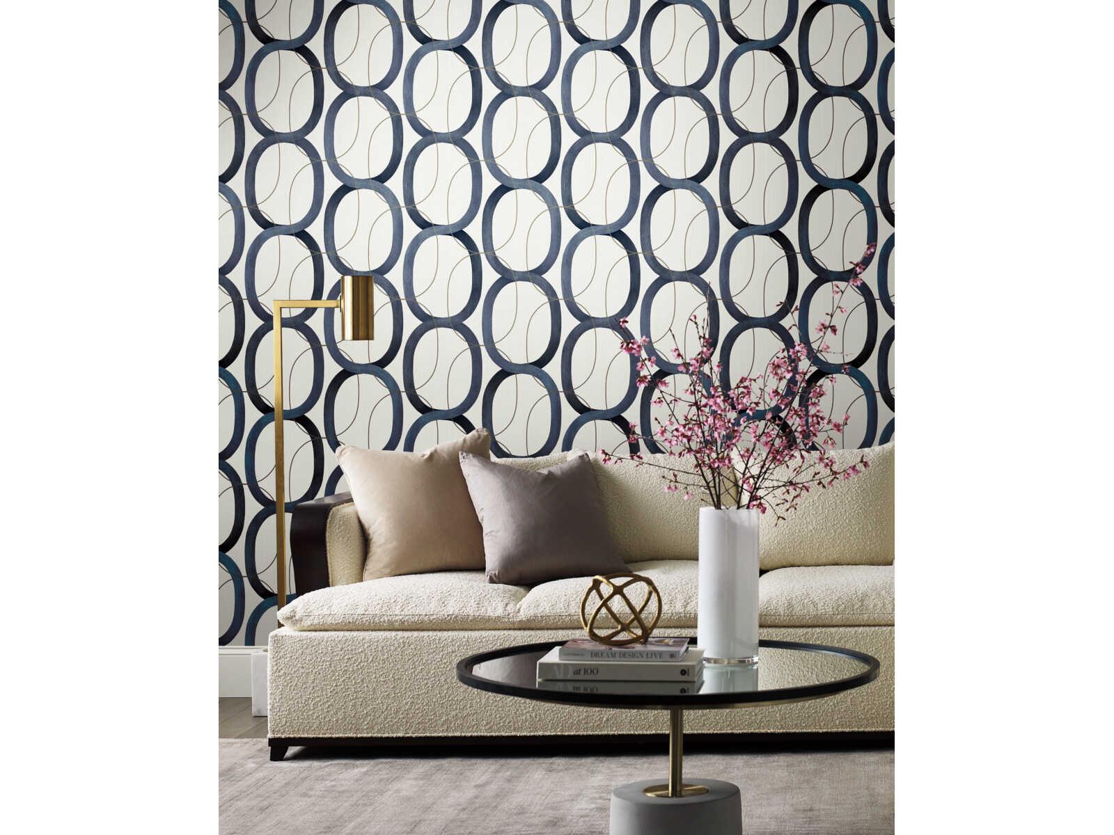 York Wallcoverings Modern Nature 2nd Edition Navy Interlock Wallpaper