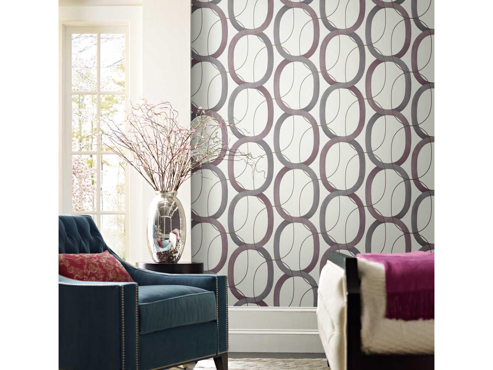 York Wallcoverings Modern Nature 2nd Edition Plum Interlock Wallpaper