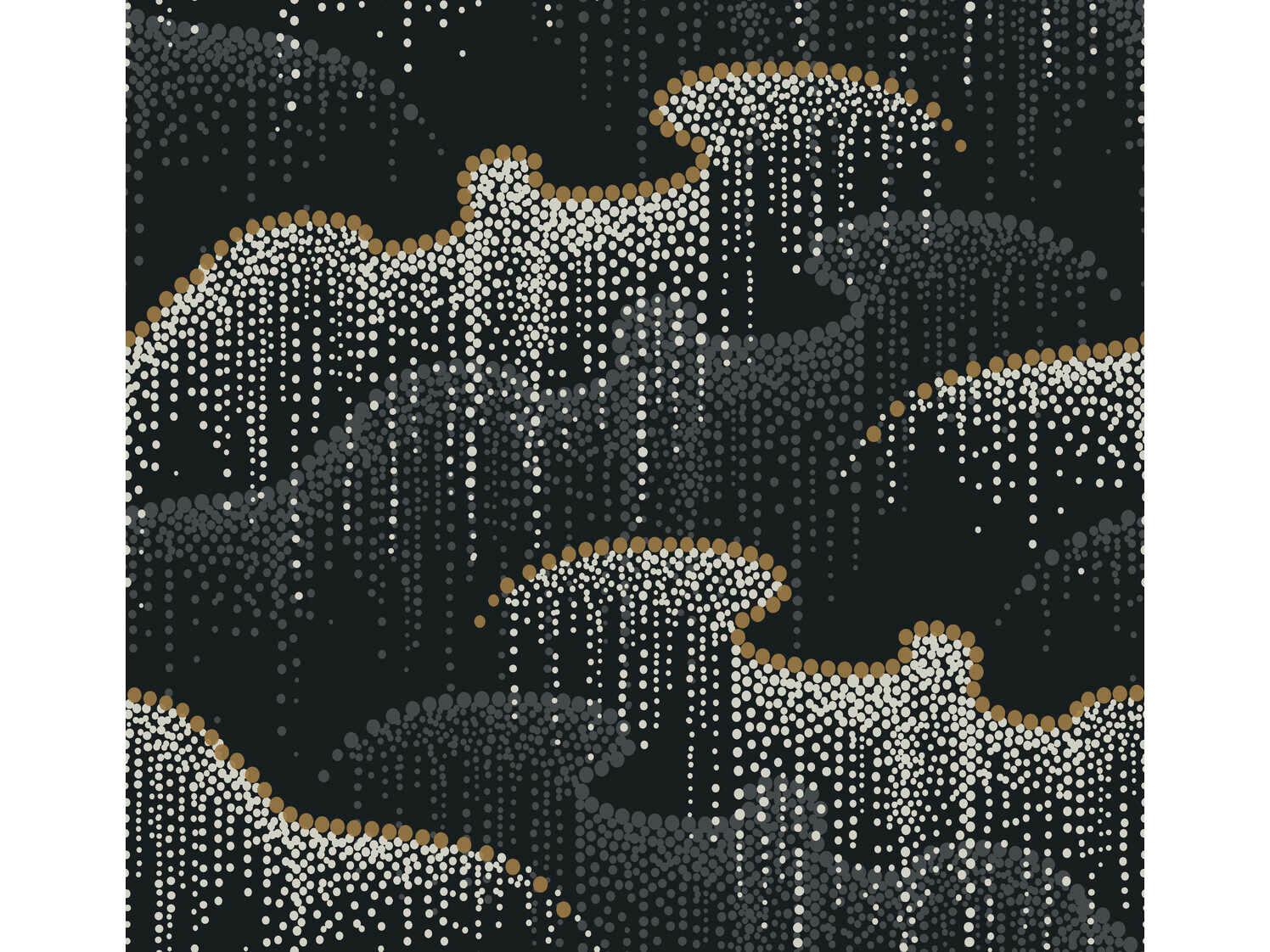 York Wallcoverings Modern Nature 2nd Edition Black Moonlight Pearls Wallpaper