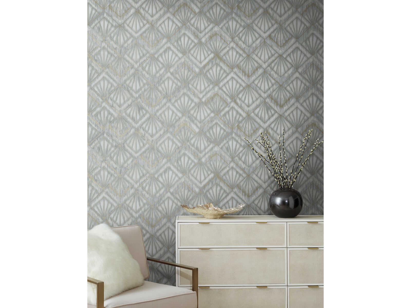 York Wallcoverings Modern Nature 2nd Edition Blue Grey Modern Shell Wallpaper