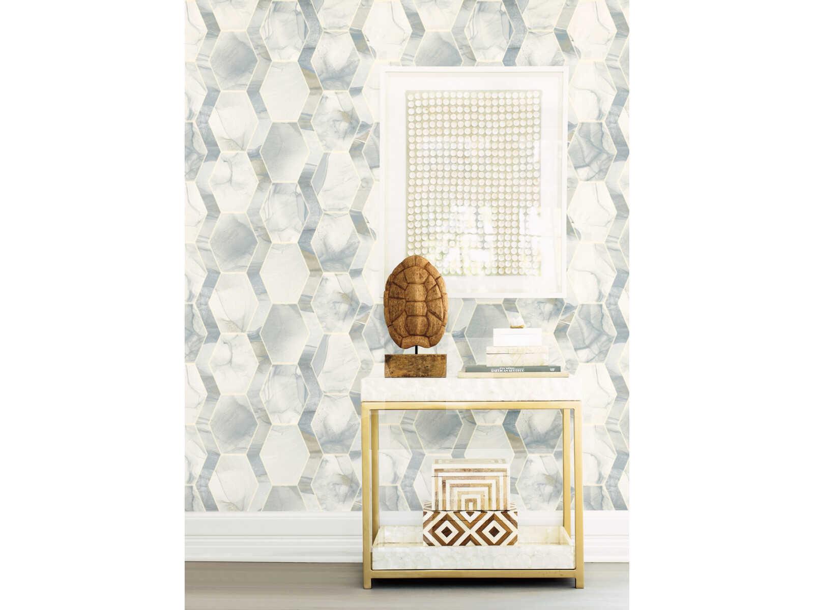 York Wallcoverings Modern Nature 2nd Edition Blue Grey Earthbound Wallpaper