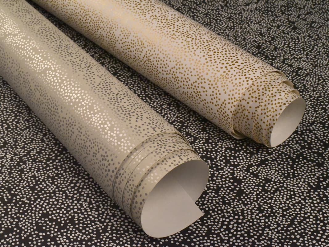 York Wallcoverings Gold / White Champagne Dots Wallpaper