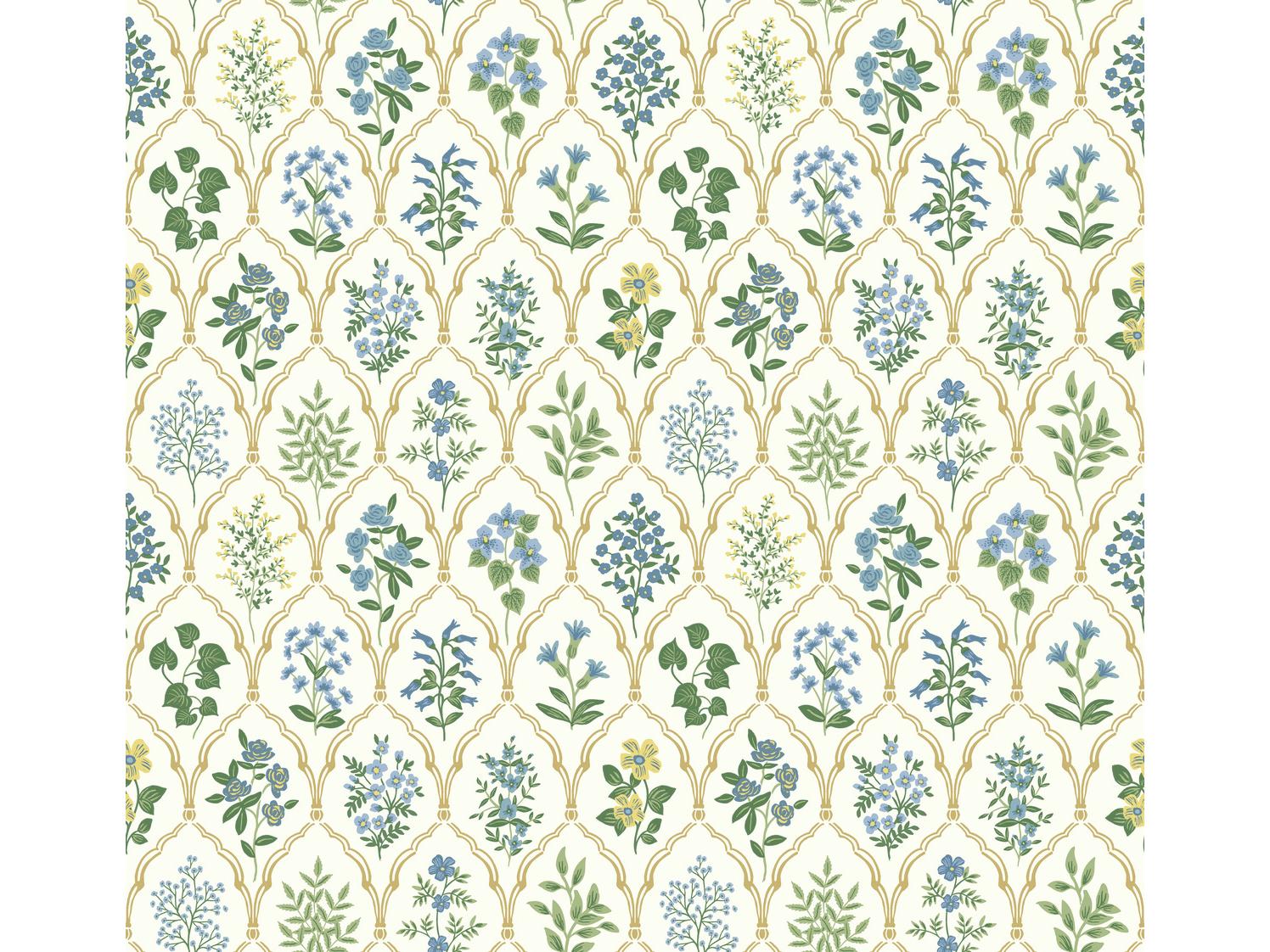 York Wallcoverings Blue / Green Hawthorne Wallpaper