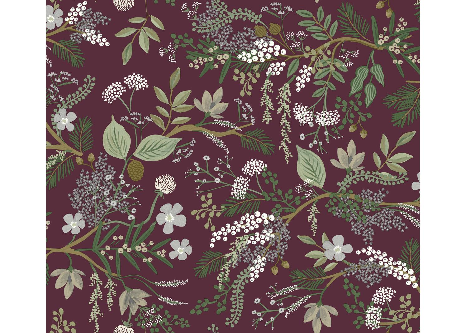 York Wallcoverings Burgundy Juniper Forest Wallpaper