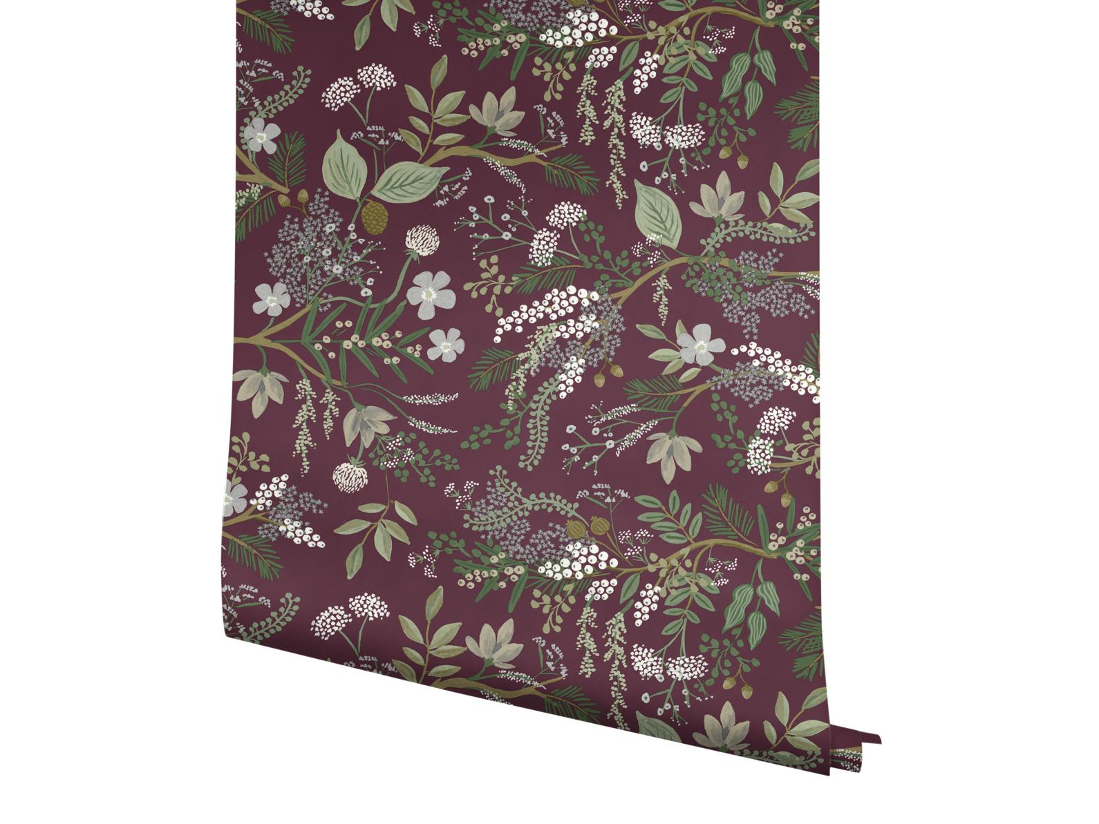 York Wallcoverings Burgundy Juniper Forest Wallpaper