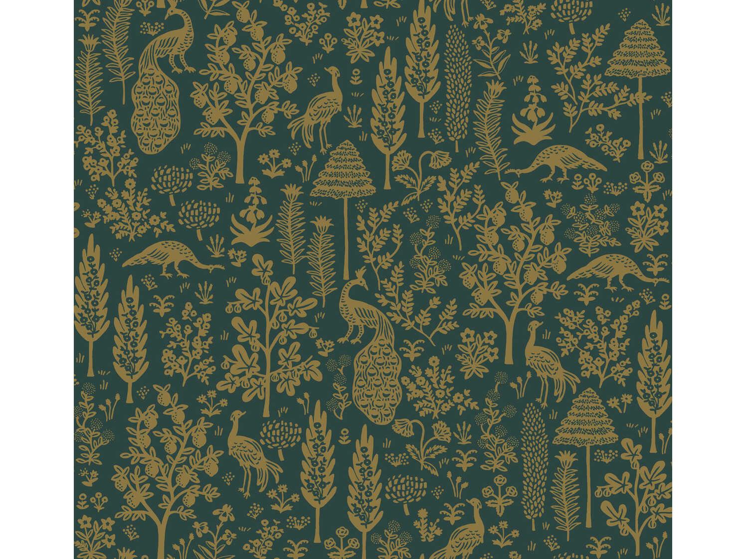 York Wallcoverings Rifle Paper Co. Second Edition Brown Menagerie Toile Wallpaper