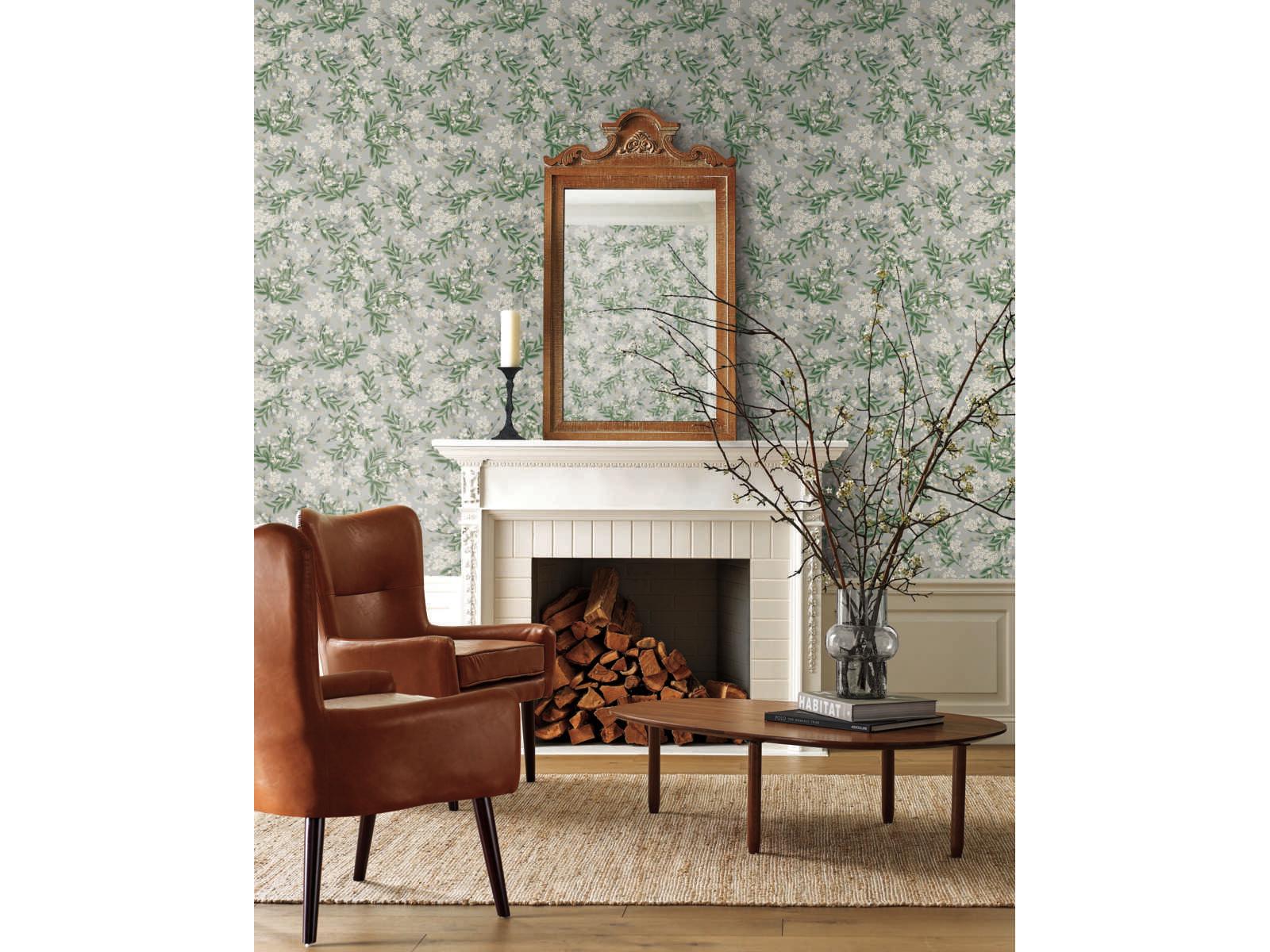 York Wallcoverings Rifle Paper Co. Second Edition Grey Green Cornflower Wallpaper
