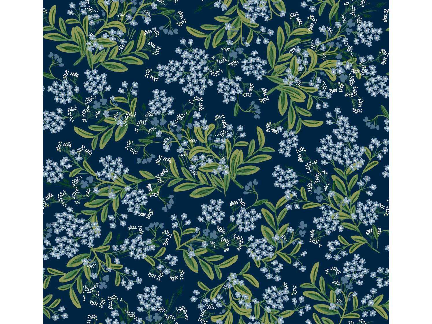 York Wallcoverings Rifle Paper Co. Second Edition Purple Green Cornflower Wallpaper