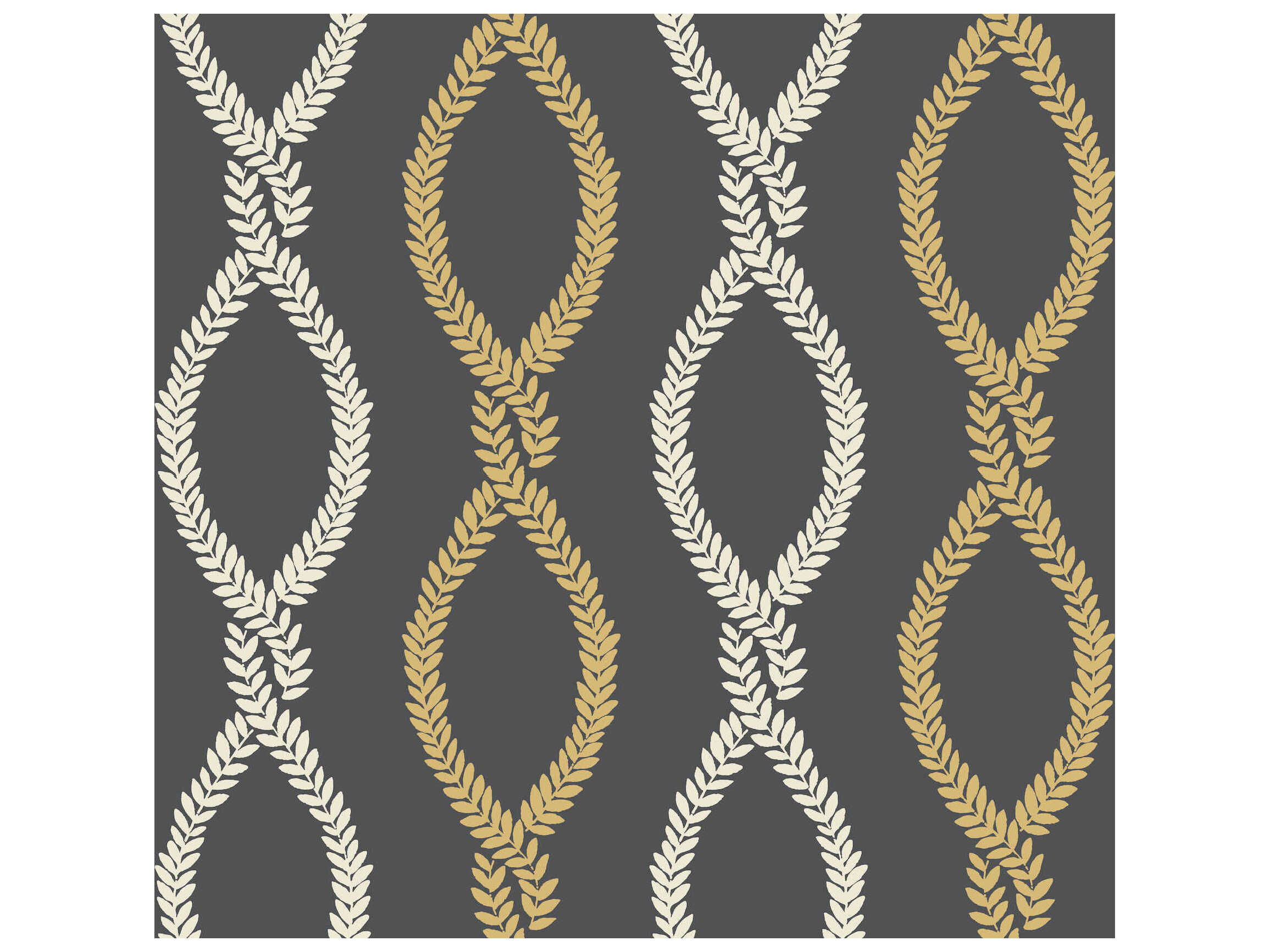 York Wallcoverings Antonina Vella Black Trellis Wallpaper