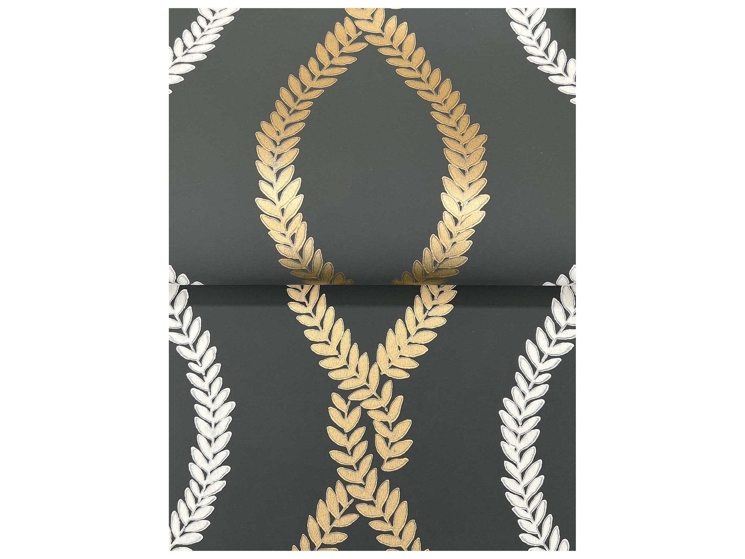 York Wallcoverings Antonina Vella Black Trellis Wallpaper