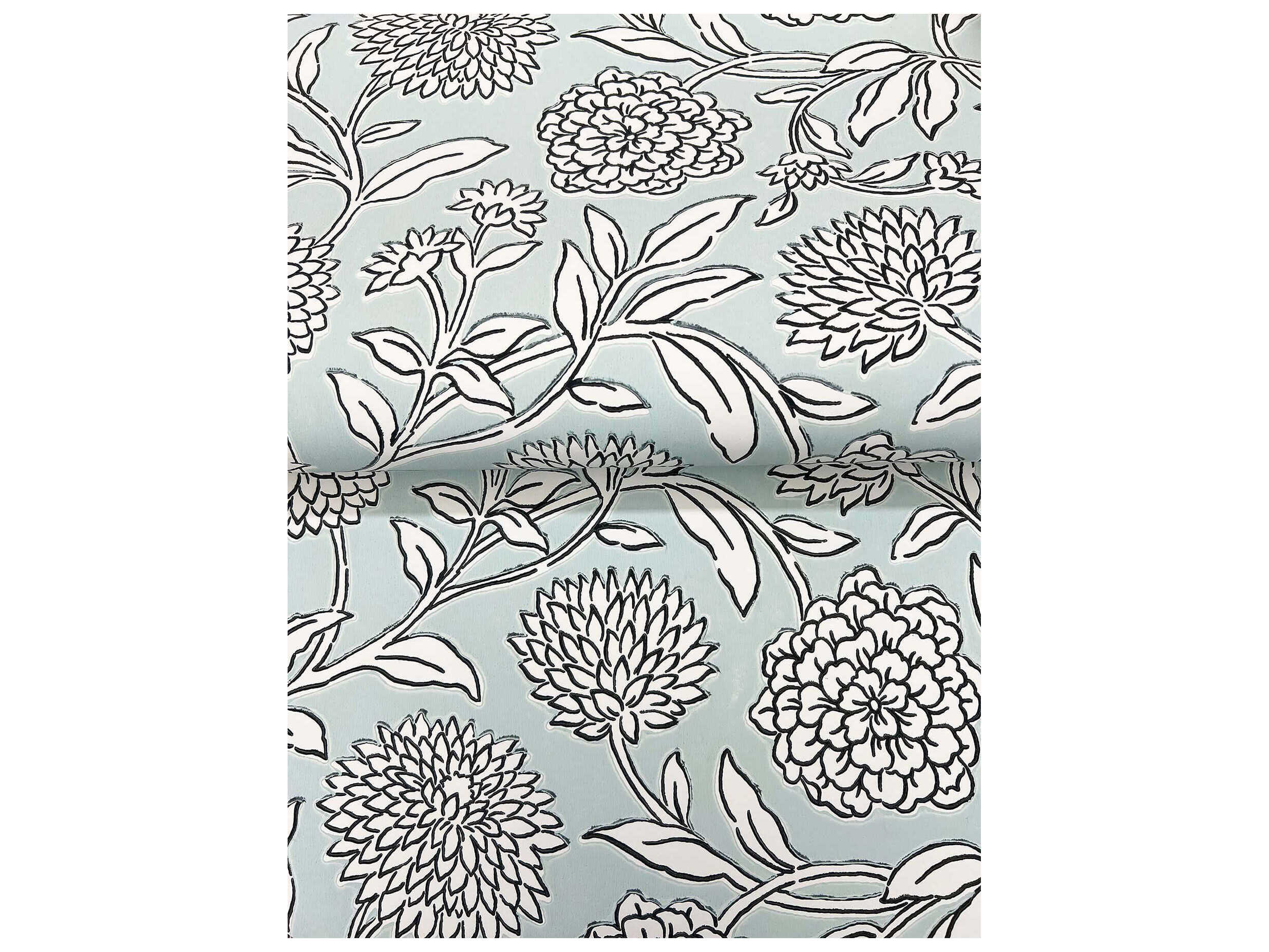 York Wallcoverings Antonina Vella Garden Sky Blue Floral Trail Wallpaper