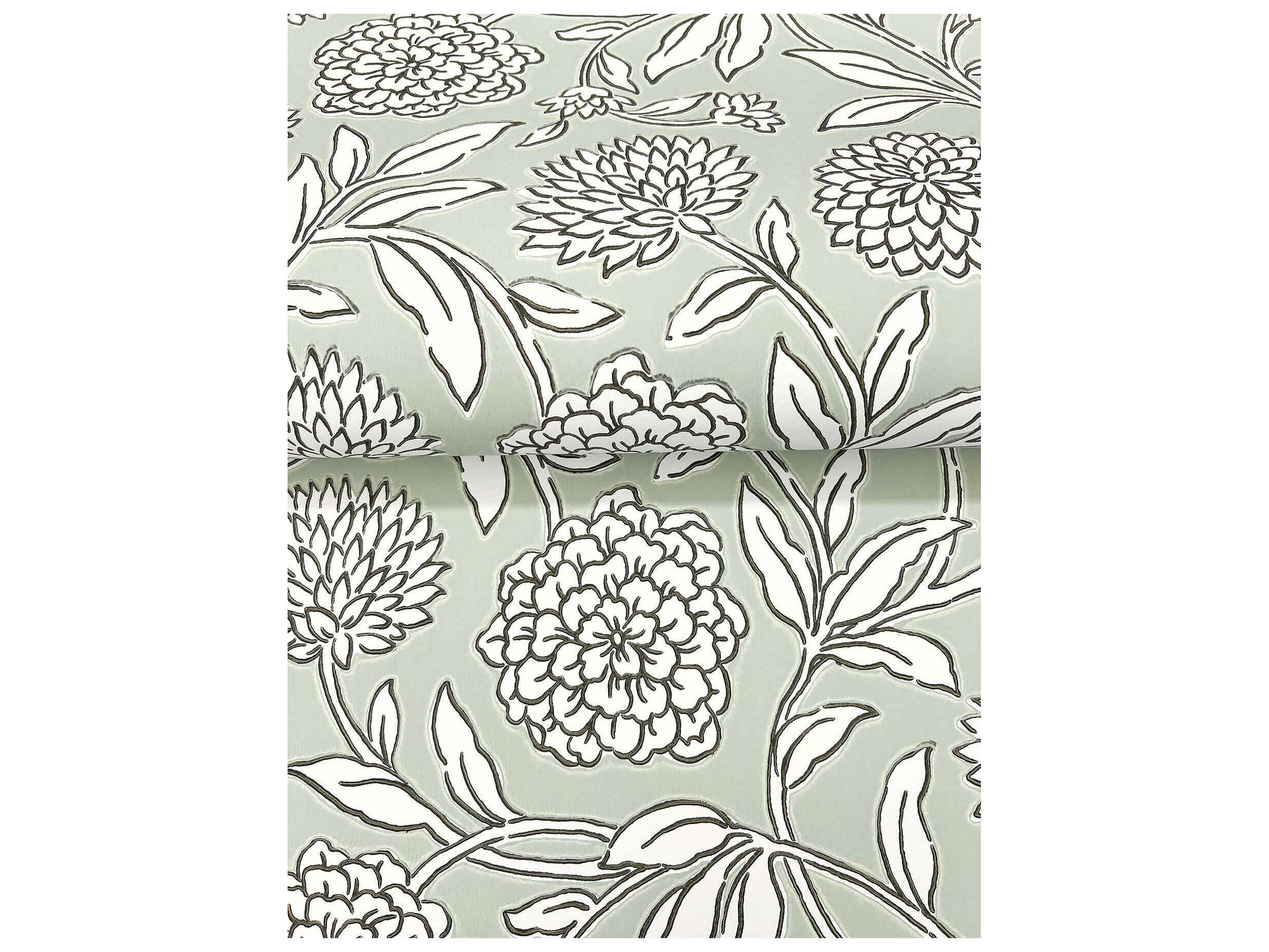 York Wallcoverings Antonina Vella Garden Light Green Floral Trail Wallpaper