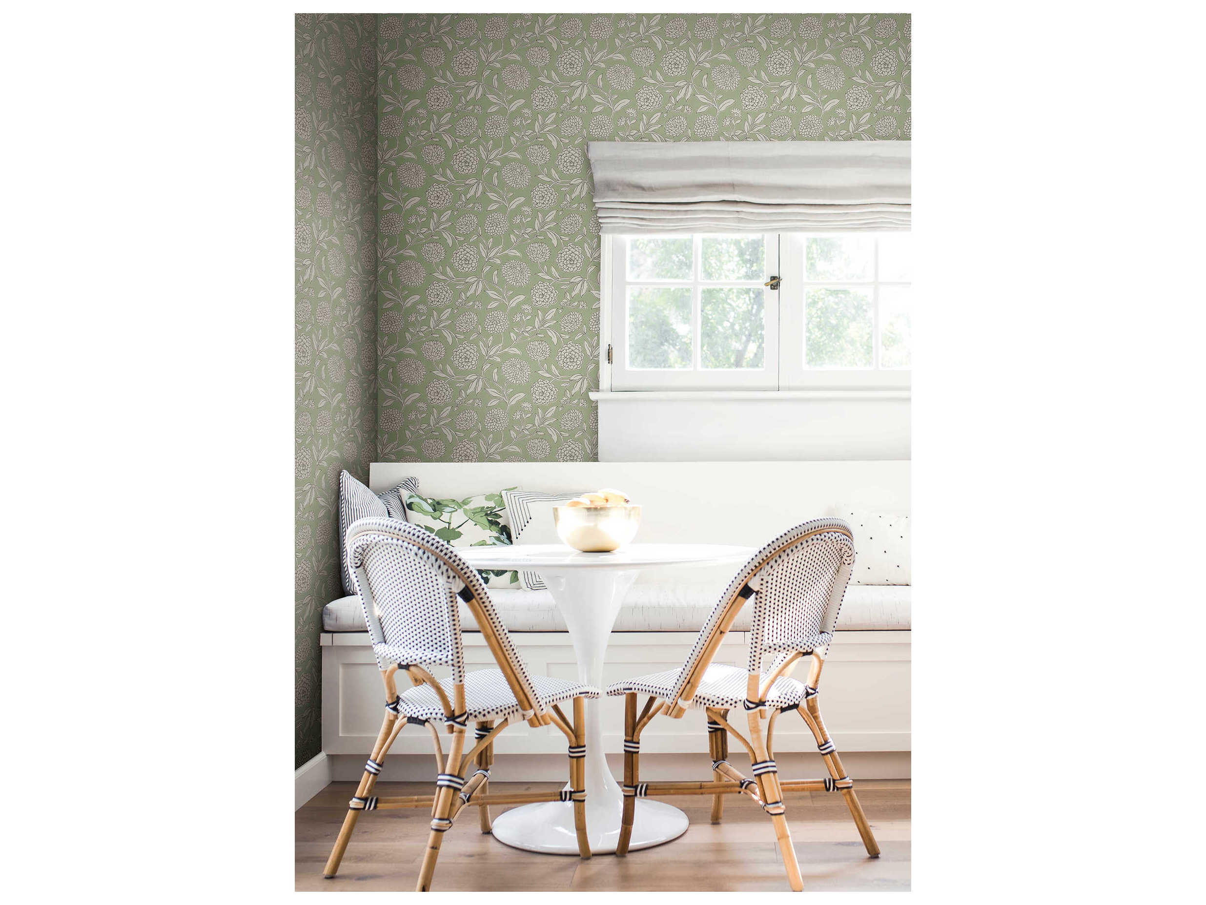 York Wallcoverings Antonina Vella Garden Light Green Floral Trail Wallpaper
