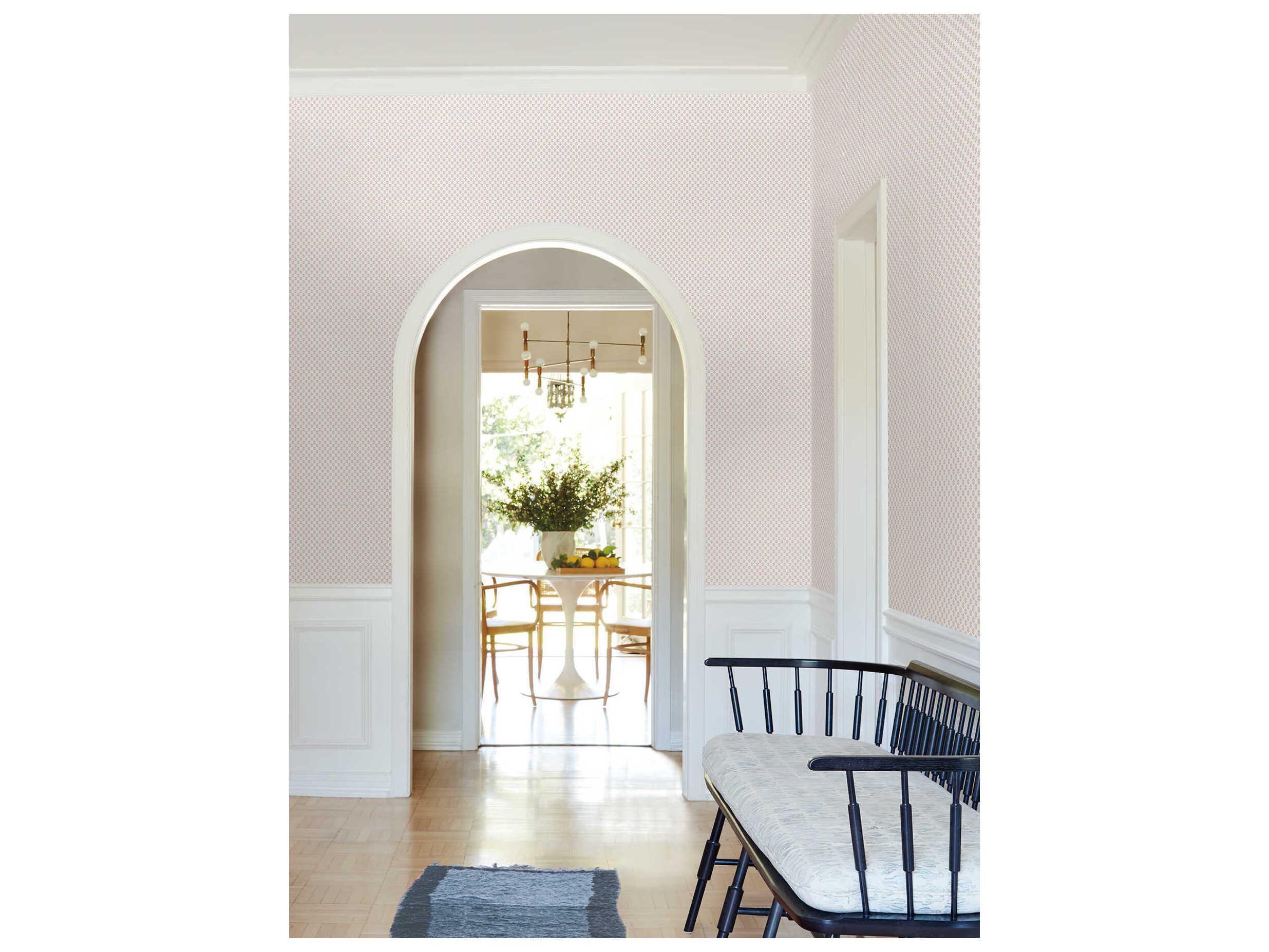 York Wallcoverings Antonina Vella Grey Floral Stamp Wallpaper