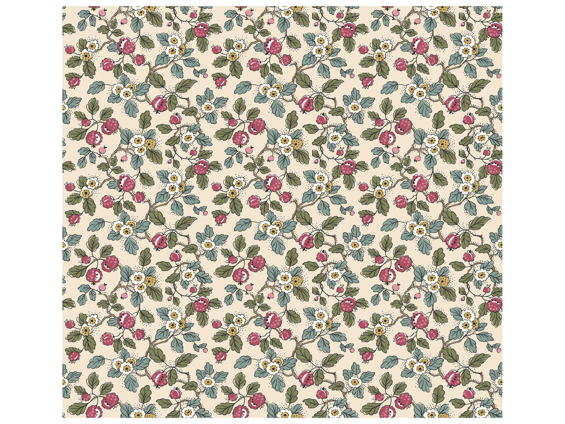 York Wallcoverings Antonina Vella Merlot Berry Vines Wallpaper