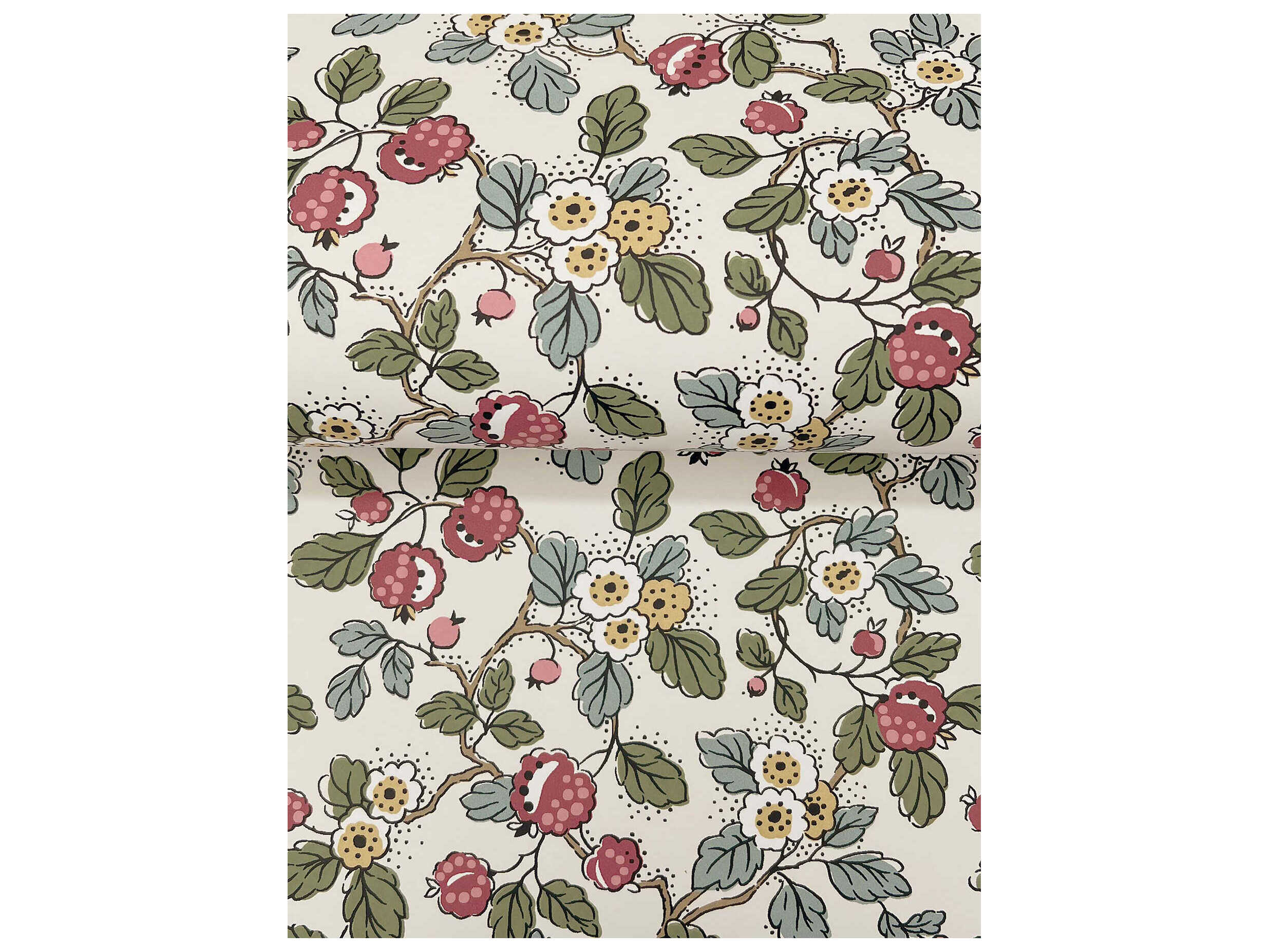 York Wallcoverings Antonina Vella Merlot Berry Vines Wallpaper