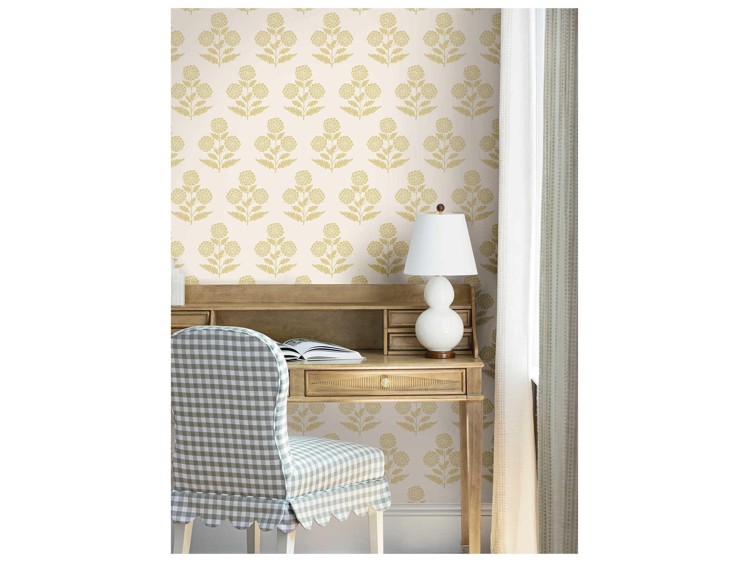 York Wallcoverings Antonina Vella Butter Marigolds Wallpaper