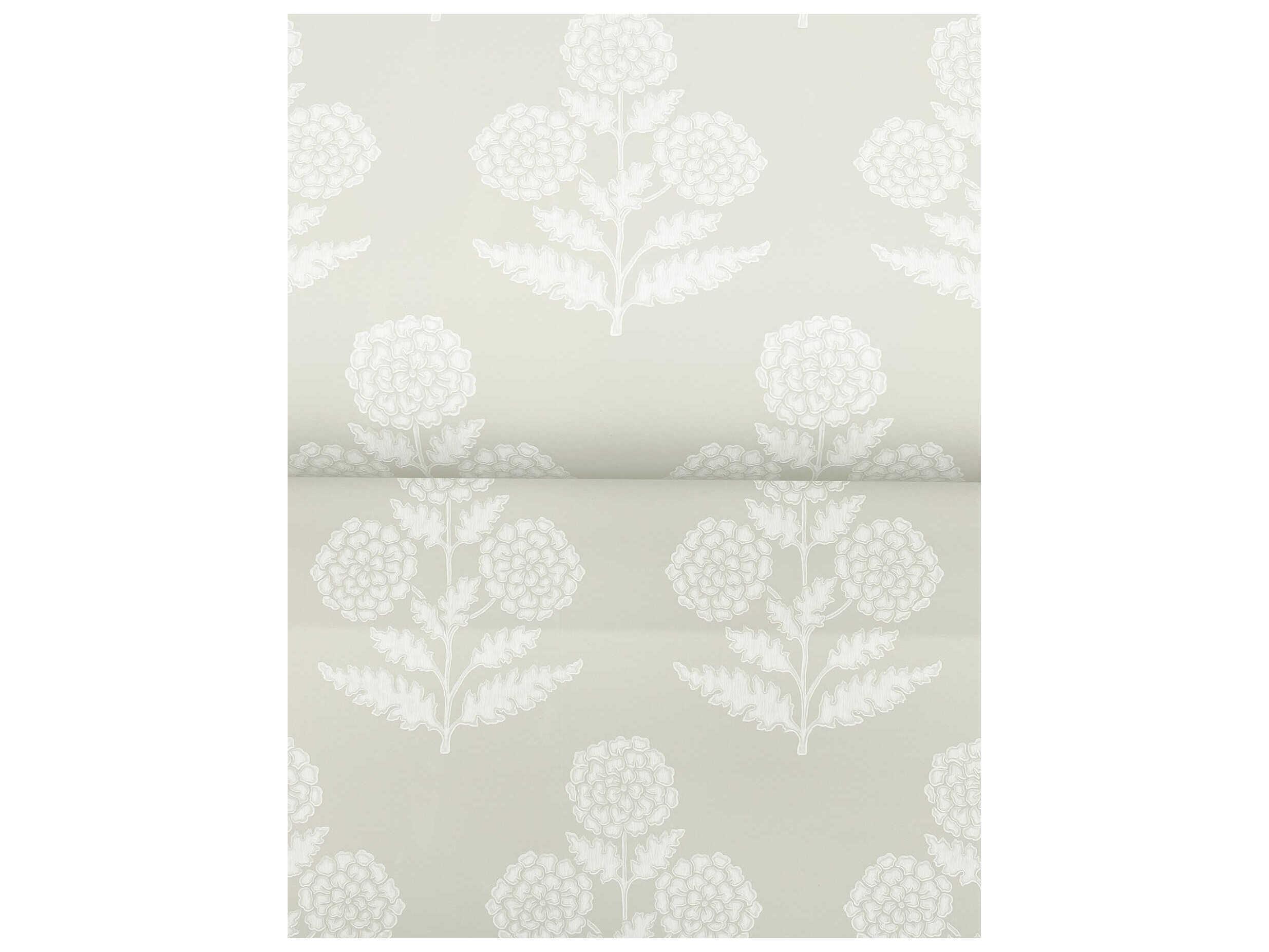 York Wallcoverings Antonina Vella Beige Marigolds Wallpaper