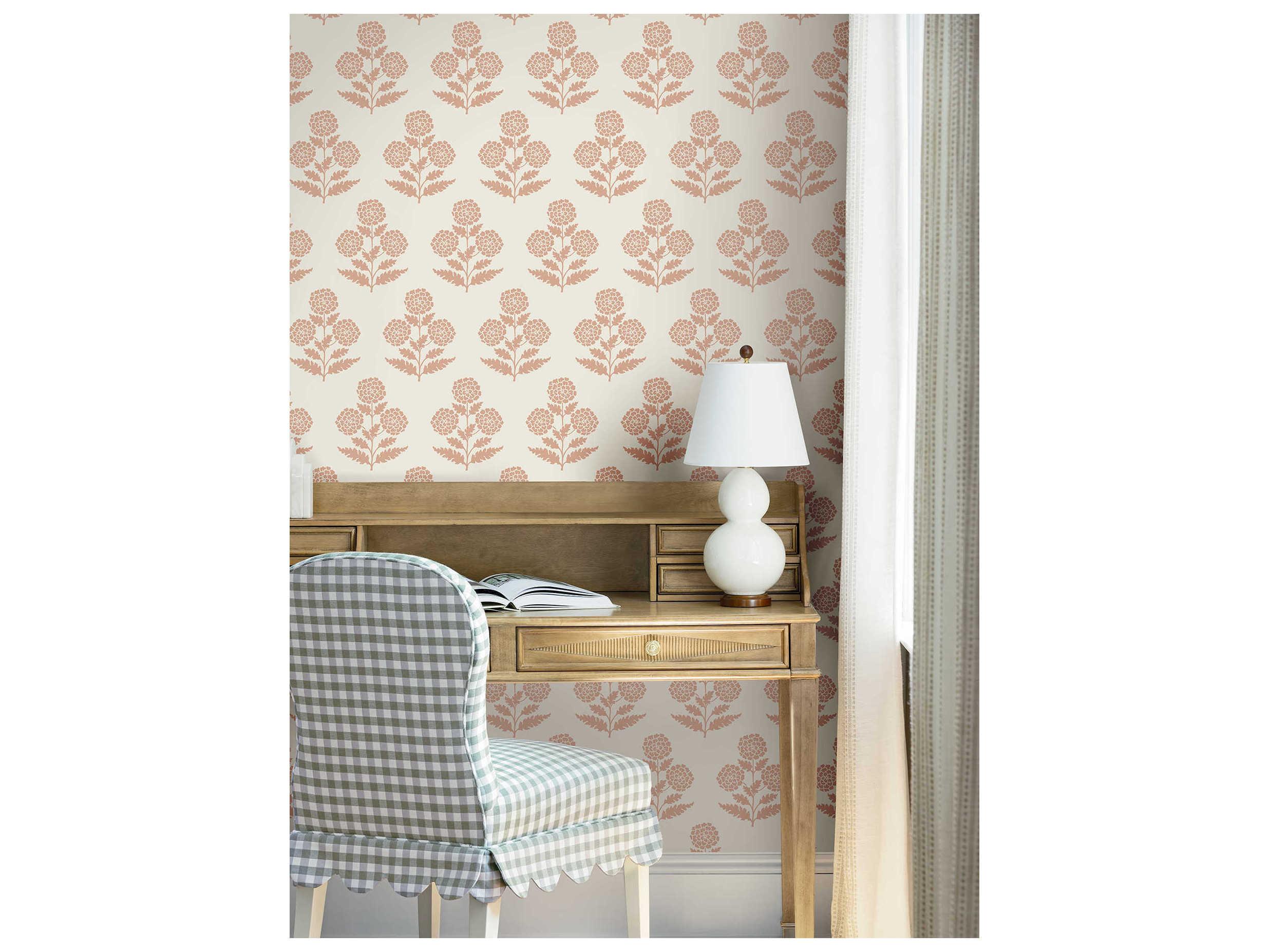 York Wallcoverings Antonina Vella Rose Marigolds Wallpaper
