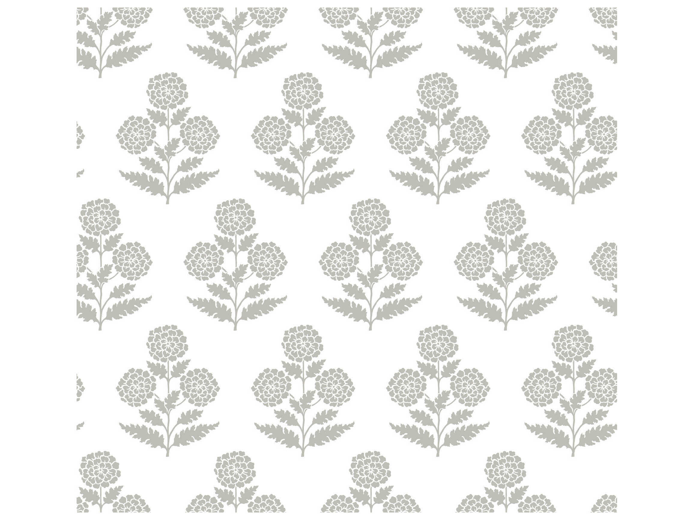 York Wallcoverings Antonina Vella Grey Marigolds Wallpaper