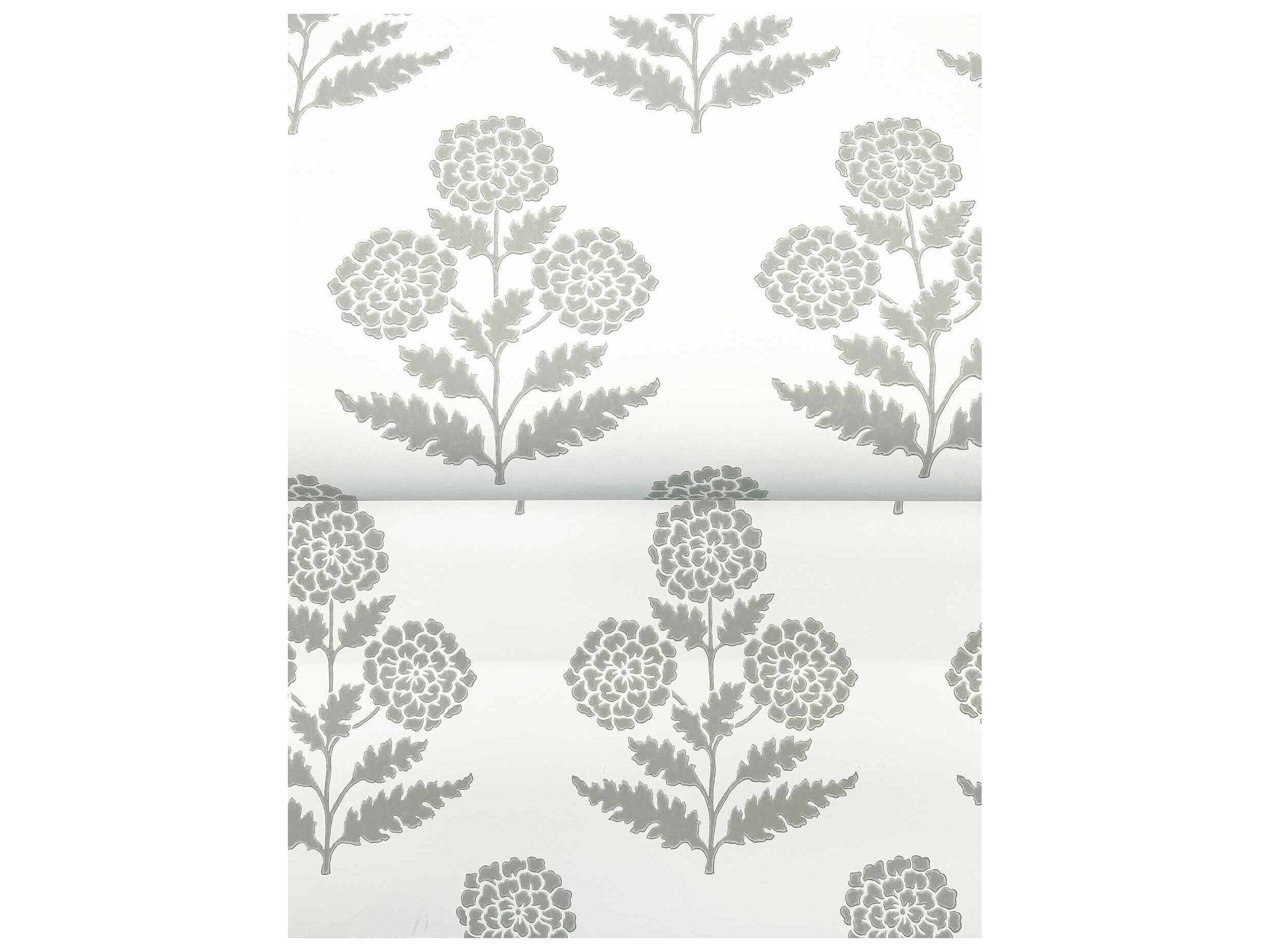 York Wallcoverings Antonina Vella Grey Marigolds Wallpaper